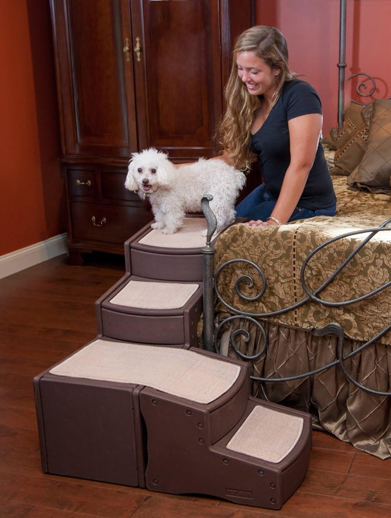 Pet Gear Easy Step Bed Stair for Cats/Dogs, Adjusts to Either Side of Bed, Removable Washable Carpet Treads, Storage Compartment, for Pets up to 75Lbs image number 2