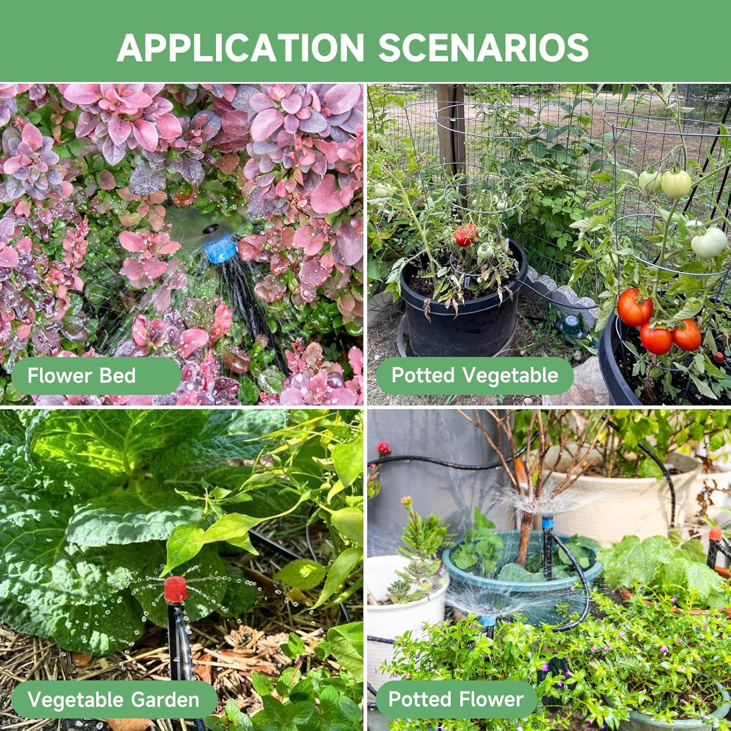 Riboud 240FT Drip Irrigation System Kit, Automatic Garden Watering System for Plant, Greenhouse, Yard, Lawn, with 1/2 Inch 1/4 Inch Irrigation Tubing Hose and Accessories image number 1