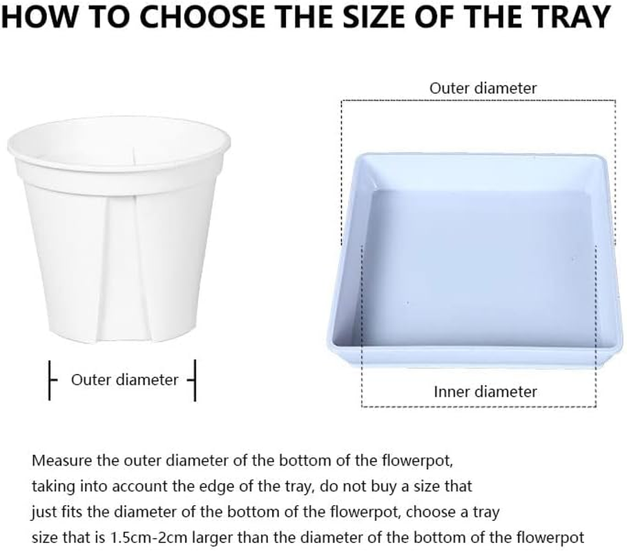 Pufguy Plant Saucers White Plant Tray 4.7" X 4.7" Square Drip Trays Planter Pots - 10Pcs image number 1