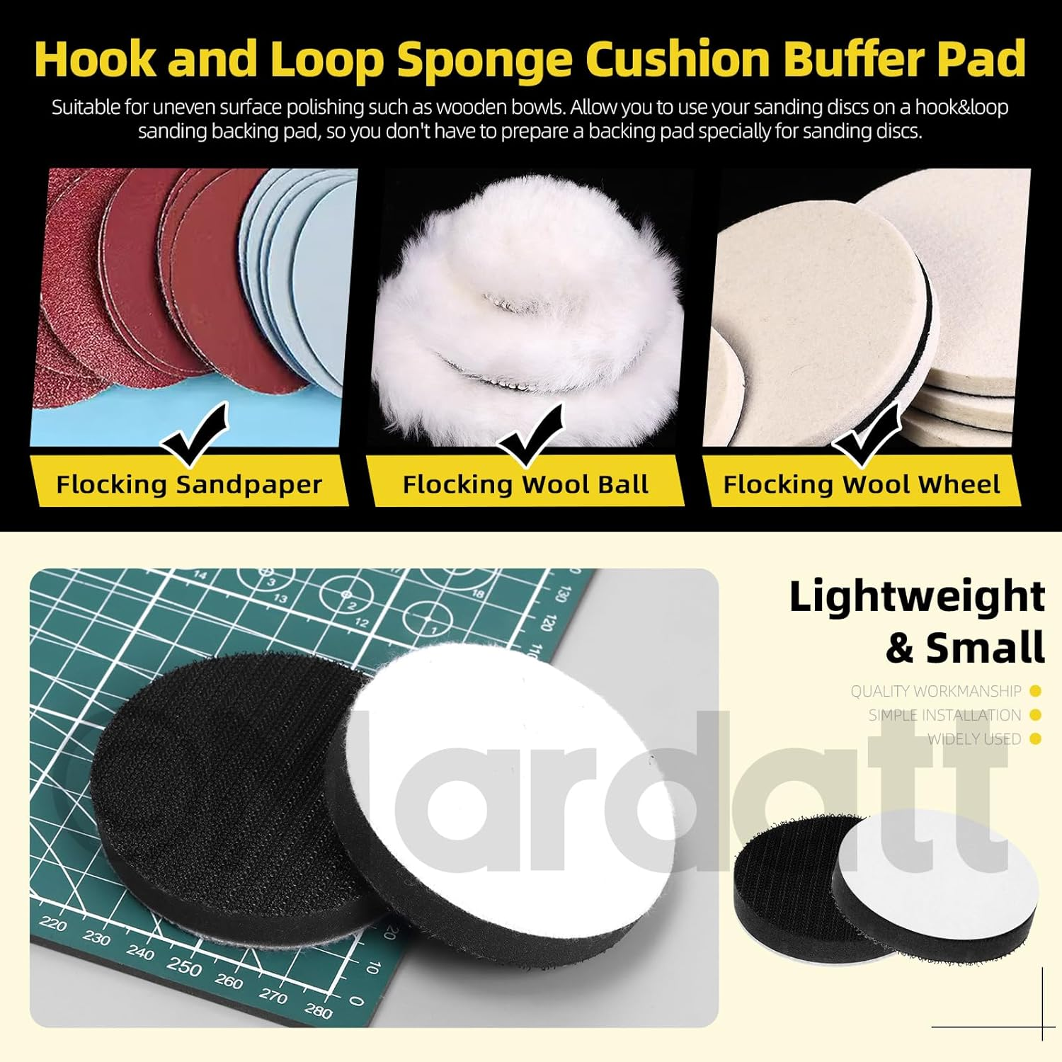 5Pc 3" Foam Buffering Pad Soft Density Interface Pad Hook & Loop Protection Cushion Sponge Buffering Backing Pad Polishing Pad for Uniform Sanding image number 2