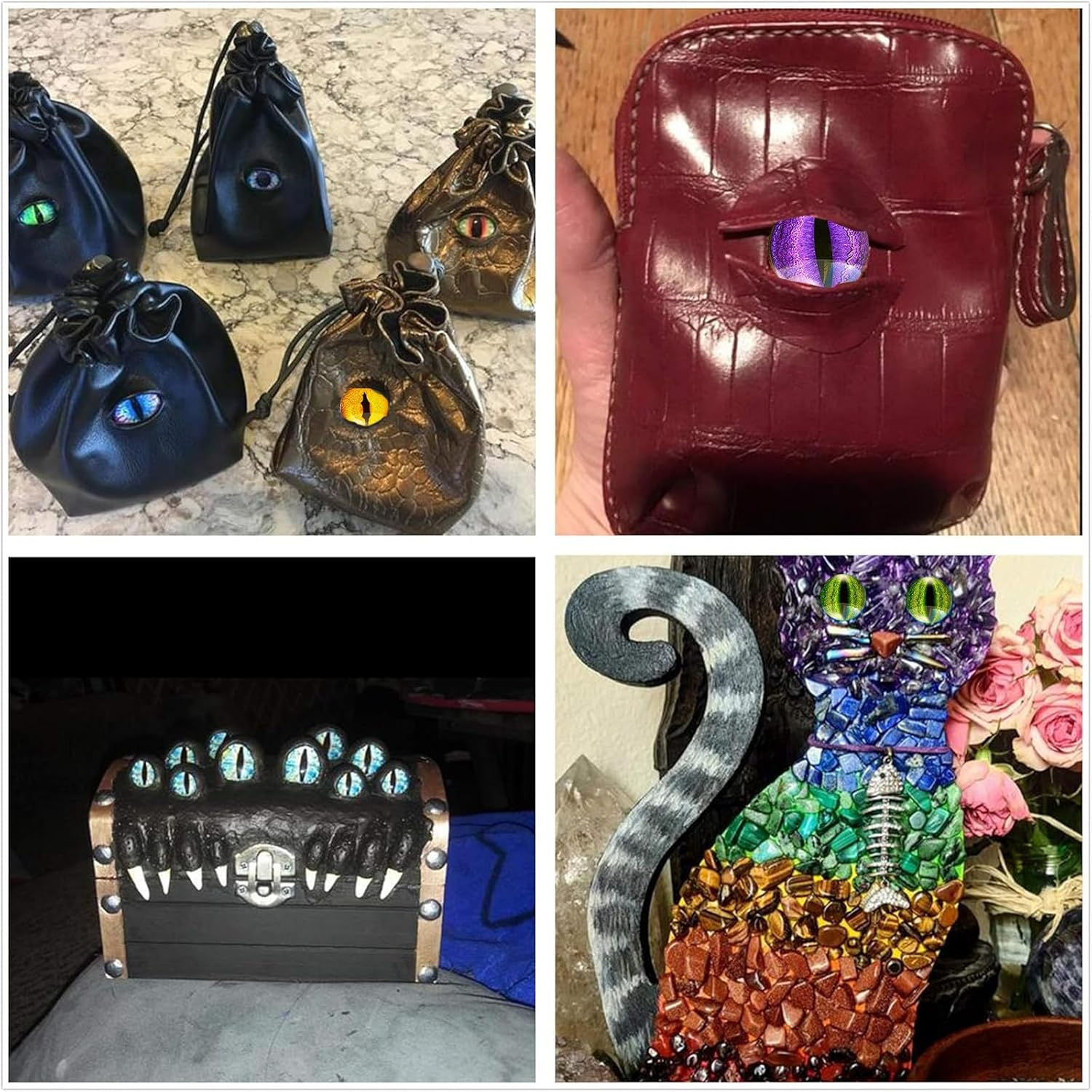 TZAONEN Animal Glass Eye,100Pcs Assorted Dragon Eyes Glass Cabochon for Clay Doll Making Sculptures Props Craft DIY Findings Jewelry Making image number 4