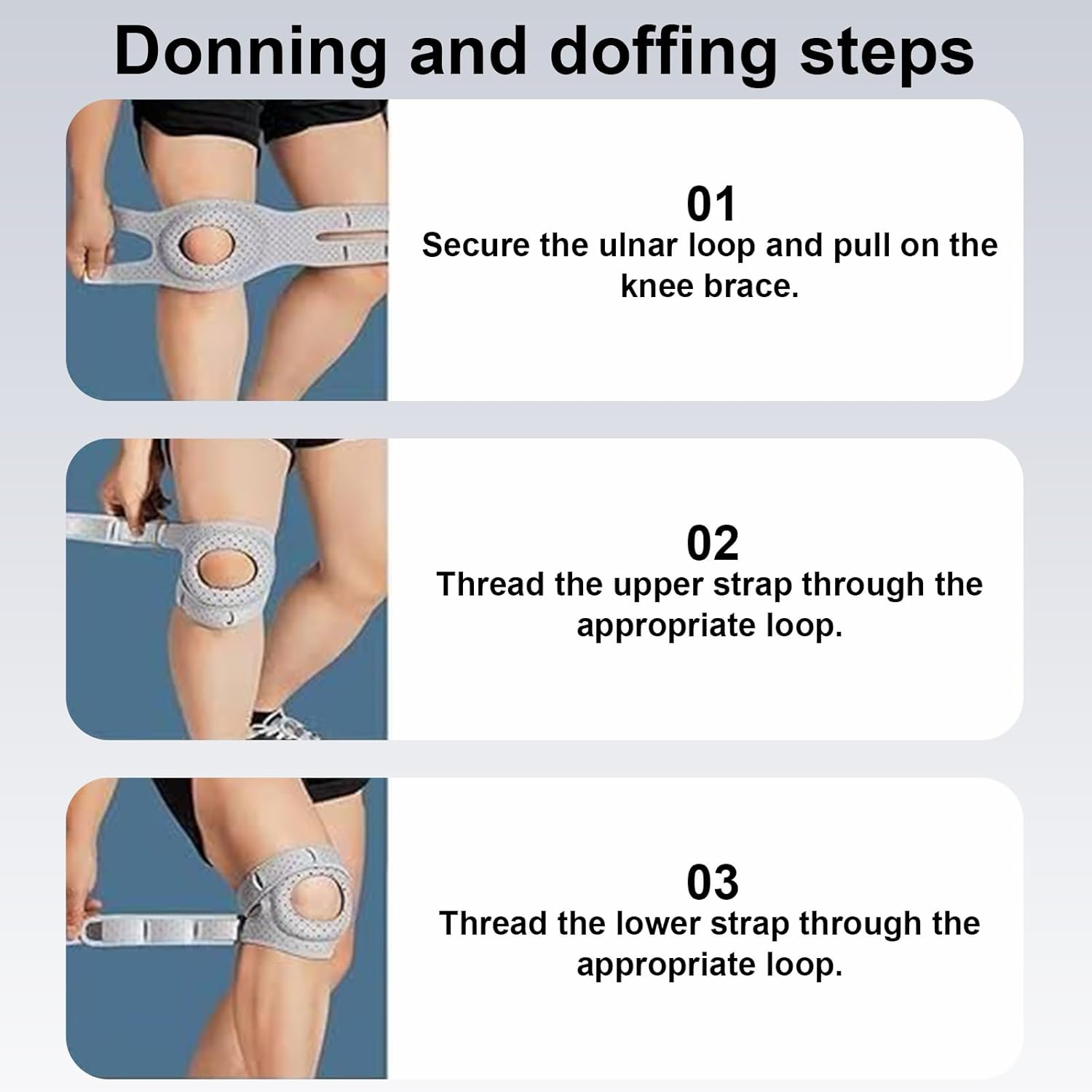 Rhoyee Wellknee Adjustable Knee Brace with Side Stabilizers Patella Gel Pads Pain Relief Support for Meniscus Tear, Arthritis, Injury Recovery, Sports,Running &ndash; 1 Pcs(Gray, S/M) image number 2