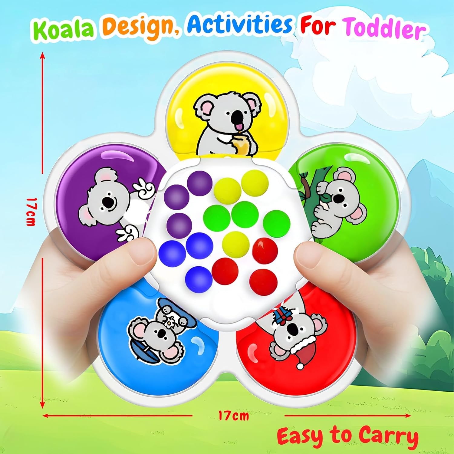 Koala Color Sorting Sensory Toy Toddler - Fine Motor Color Matching Game Quiet Travel Essential Toy Calm down Montessori Autism ADHD Fidgets Xstmas Easter Basket Stuffers for Kids Boy Girl 3+ image number 1