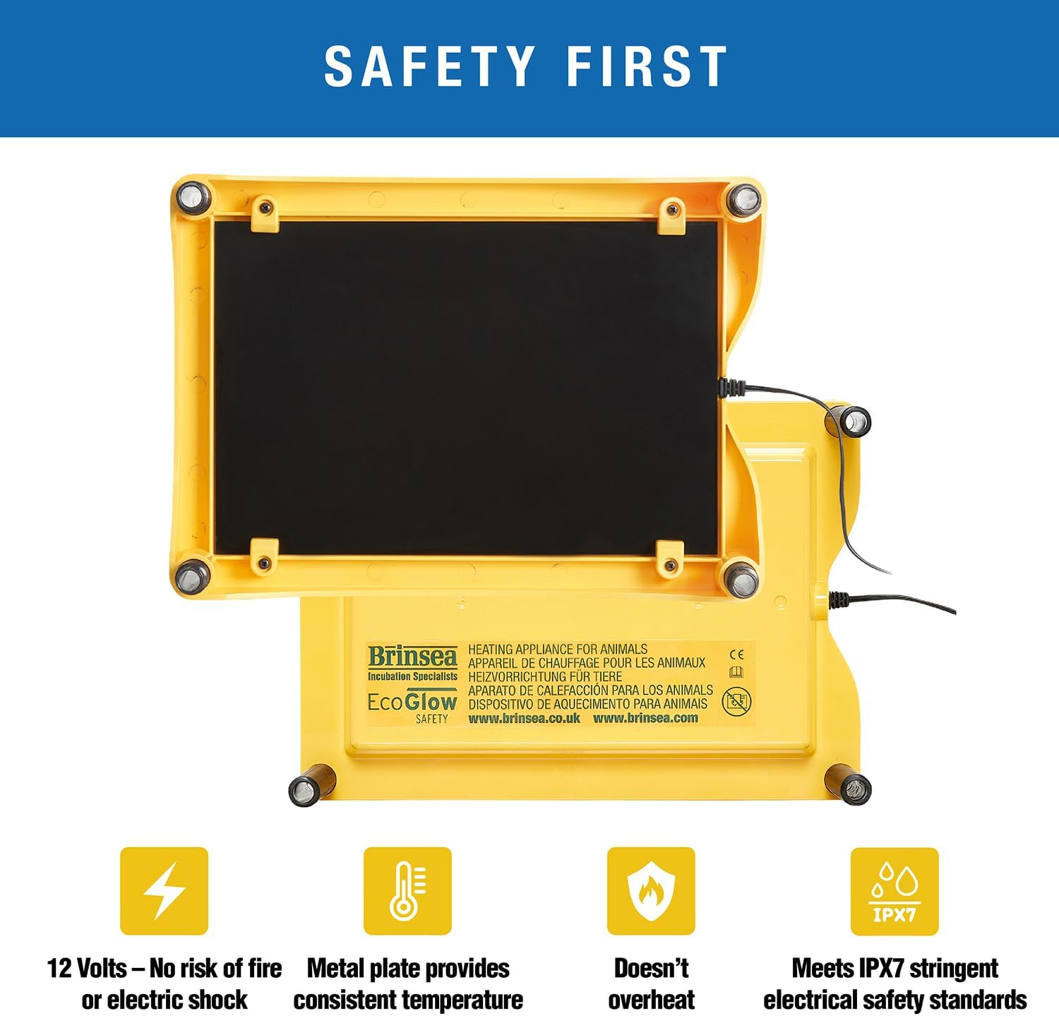 Brinsea Ecoglow Safety 600 Chick or Duckling Brooder, Adjustable Height & Angle Brooder Plate for 20 Chicks, Ideal for Chicken Coops Poultry Heating with Safety Indicator, 12 Watts image number 1