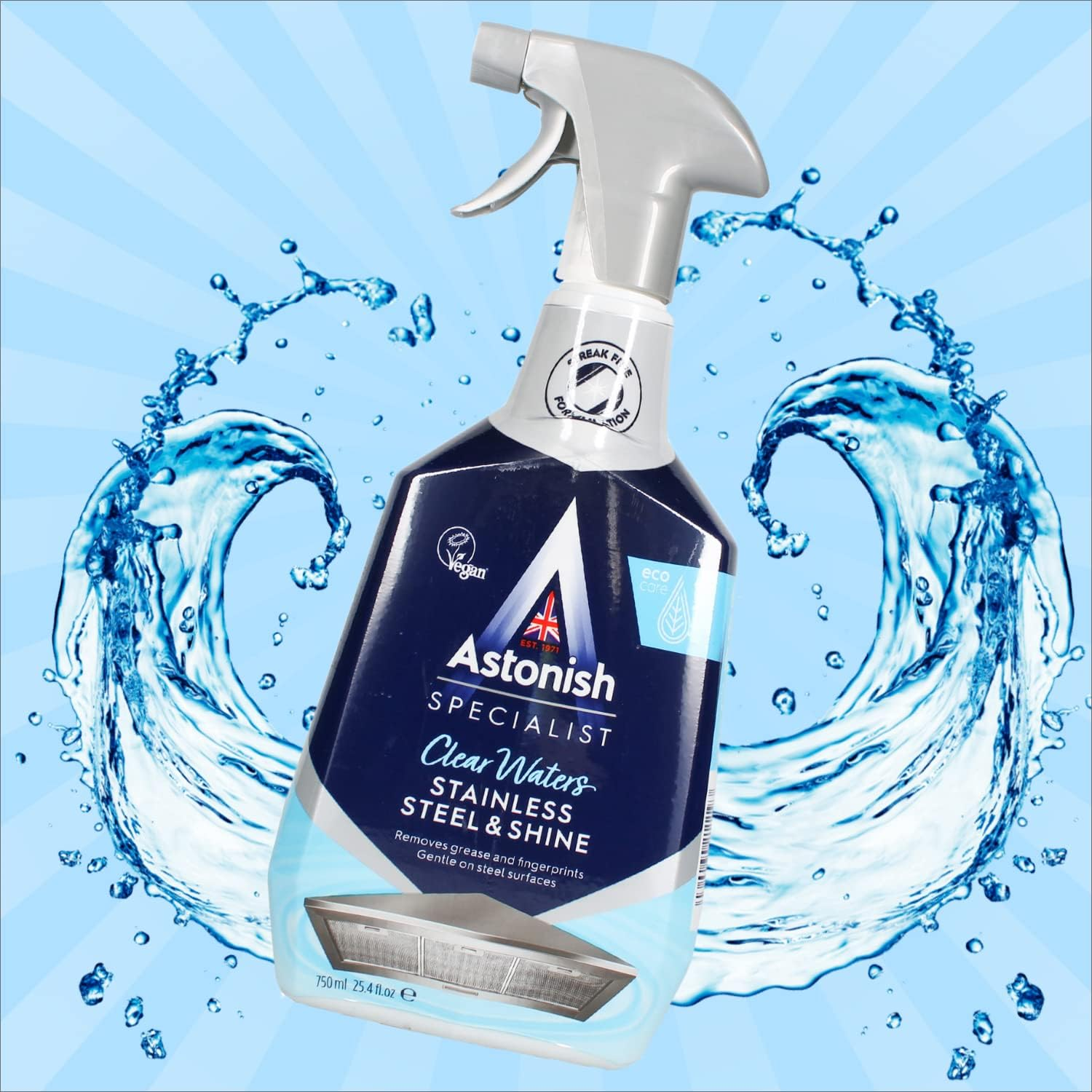 Astonish Specialist Stainless Steel and Shine - Streak-Free Shine for Fridges, Cooktops & More - Vegan, Biodegradable Formula image number 1