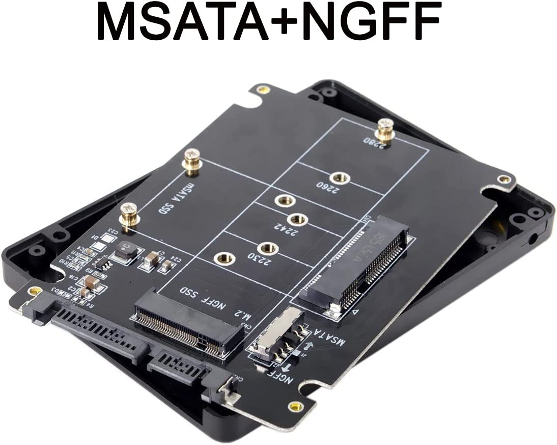 NFHK Combo M.2 NGFF B-Key & Msata SSD to SATA 3.0 Adapter Converter Case Enclosure with Switch image number 6