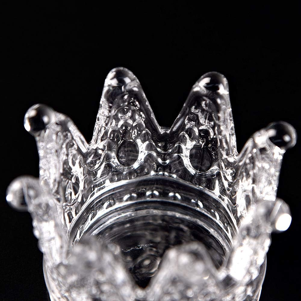 Crown Nail Brush Holder Glass Crystal Dappen Dish for Nail Acrylic Liquid Clear Brush Washing Cup Nail Art Palette Multifunctional Manicure Tool image number 4