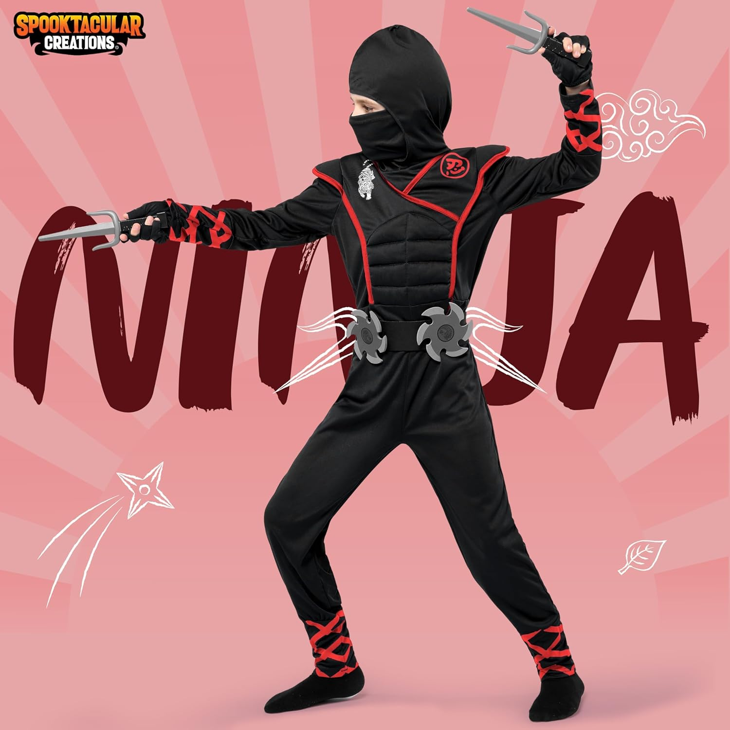 Spooktacular Creations Boys Ninja Deluxe Costume for Kids (S 5-7) image number 2