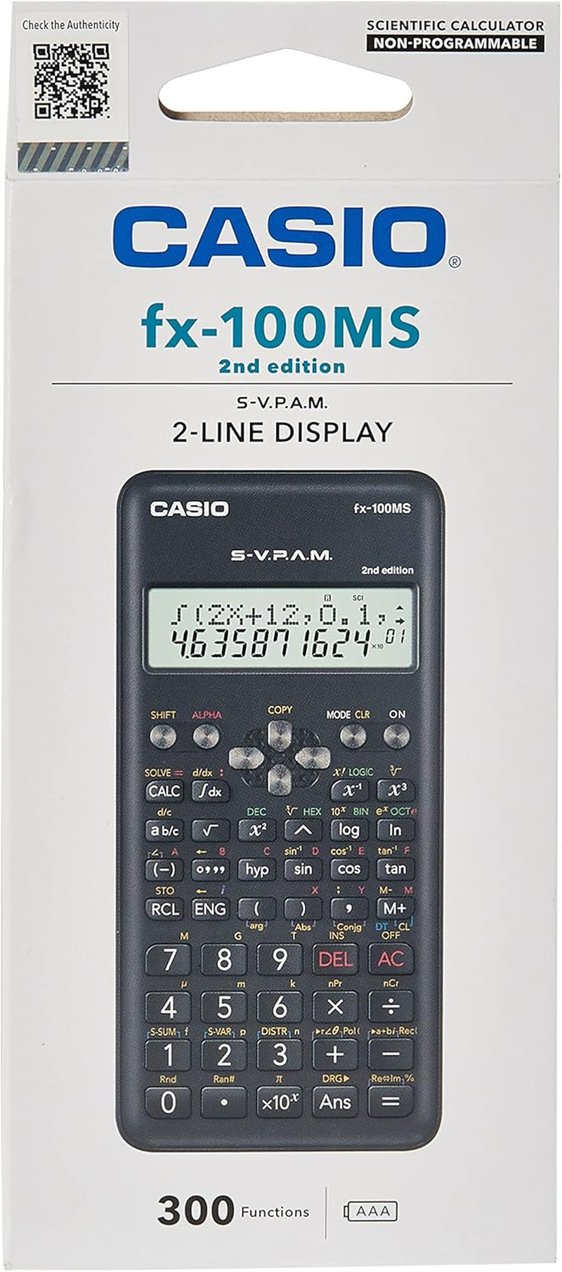 Casio Fx-100Ms 2Nd Edition Non Programmable Calculator Fx100Ms image number 1