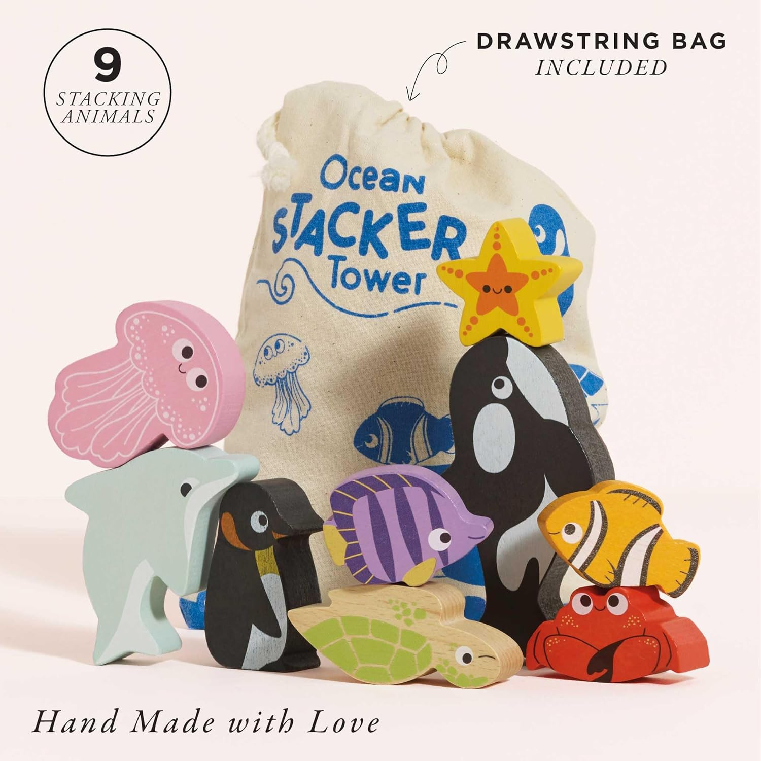 Le Toy Van PL139 Ocean Stacker Tower & Bag image number 4