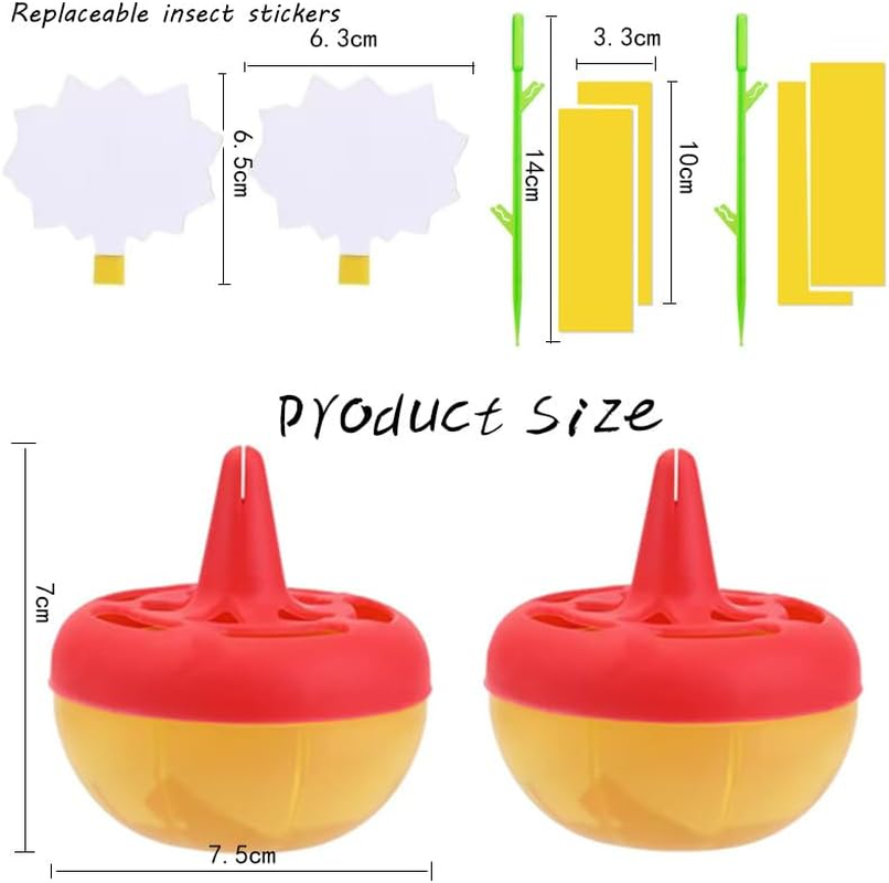 Fruit Fly Trap, Attracts and Kills Fruit Flies, Strong, Fast-Acting Attractant, 2-In-1 Reusable Indoor Fruit Fly Trap for Kitchens and Houseplants (2-Pack) image number 3