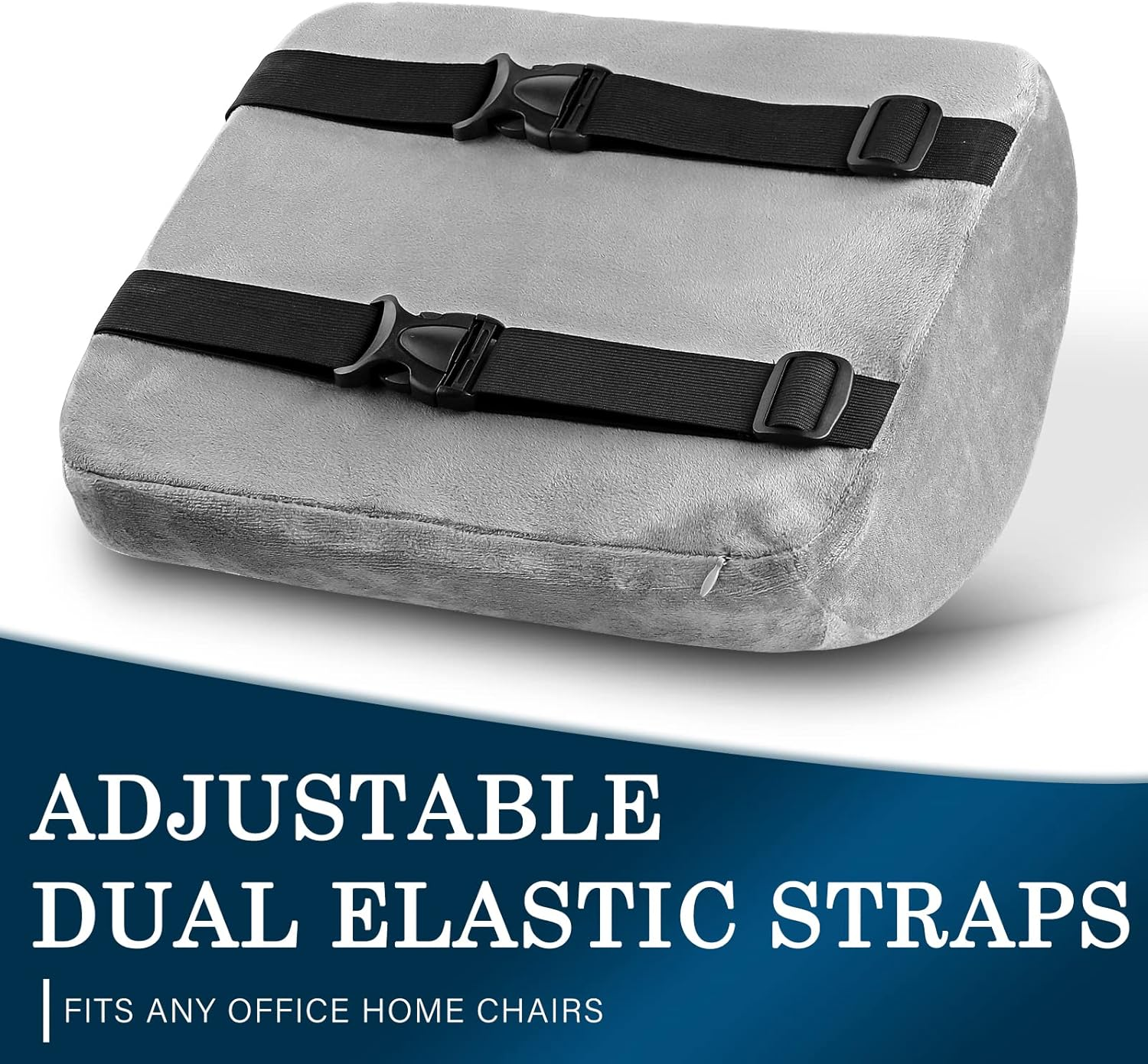 EDIMENS Memory Foam Coccyx Seat Cushion for Office Chair，Gel Office Chair Seat Cushion for Desk Chairs, Sciatica Car Seat Cushion for Back Coccyx Tailbone Comfortable (Back Cushion Gray)