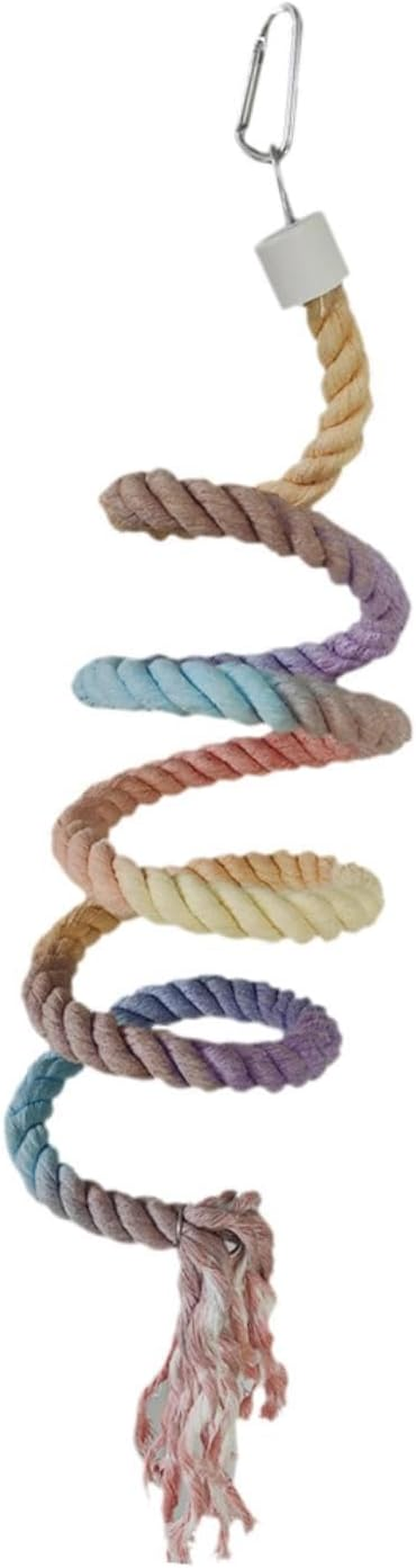 Fewnvwa Bird Spiral Rope Barsch Cotton Colored Bird Cage -Accessories 150 Cm Parrot Swing Barsch Climbing Rope for Waveless Conures, Gradient image number 4