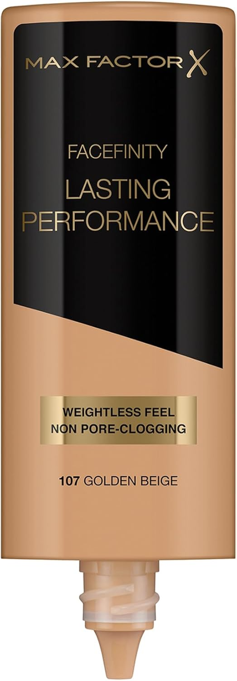 Max Factor Lasting Performance Liquid Foundation, 107 Golden Beige, Full Coverage, Flawless and Radiant Finish, Lightweight Formula, Smudge Resistant, Non Pore-Clogging, Fragrance Free, 35Ml image number 1