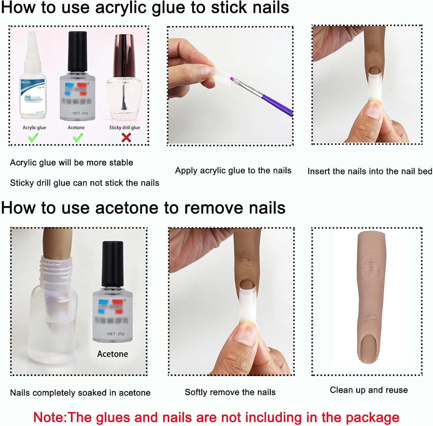 XMASIR Silicone Nail Practice Finger for Acrylic Nails, Fake Finger Training Model, Flexible Bendable Female Mannequin Life Size for Nail Art Display, Jewellery Ring Display image number 6