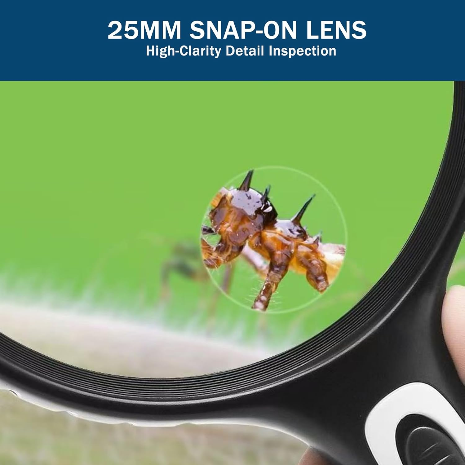 Quqiesli 145Mm Non-Spherical Magnifying Glass | up to 30X with 4 LED Lights | Handheld Resin Lens for Reading, Crafts in Low Light (Batteries Not Inc) image number 3