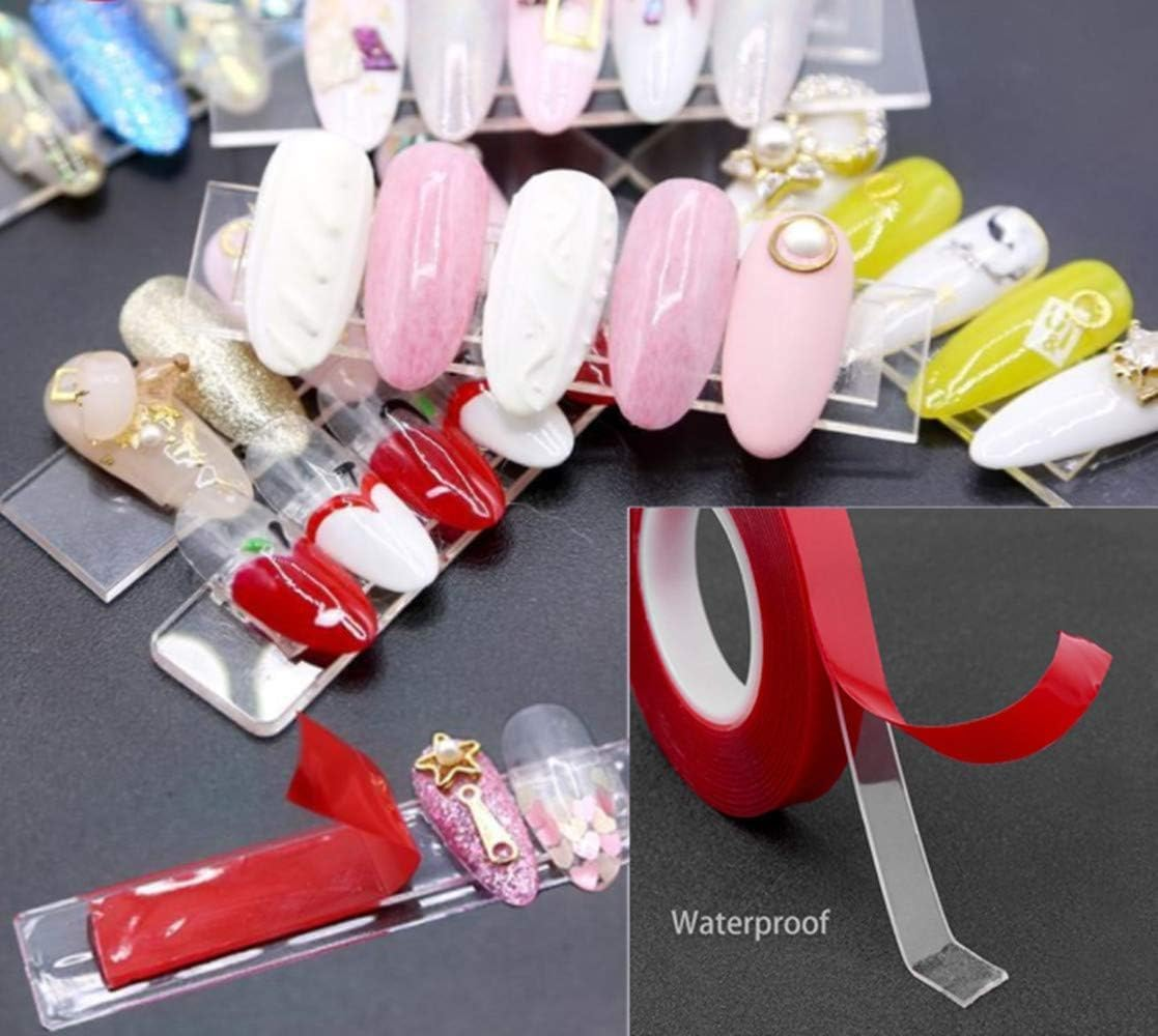 1PCS Transparent Acrylic Nail Art Display Holder, Betterjonny 50 PCS Nail Stand with 3M Double Sided Tape for Professional Salon False Nail Sample Display image number 5