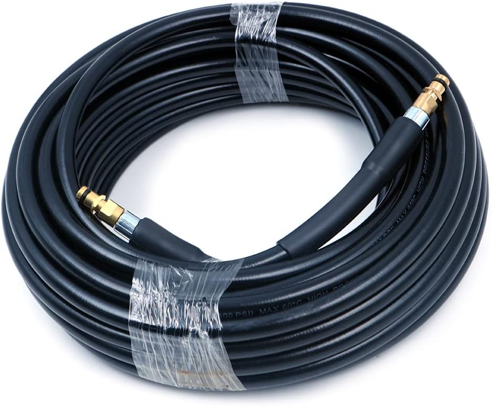 NUZAMAS 15M High Pressure Replacement Hose,5800Psi Hose Extension Pressure Washer Hose Drain Cleaning Kit K2 K3 K4 K5 K6 K7 Click Type Plug Quick Connector