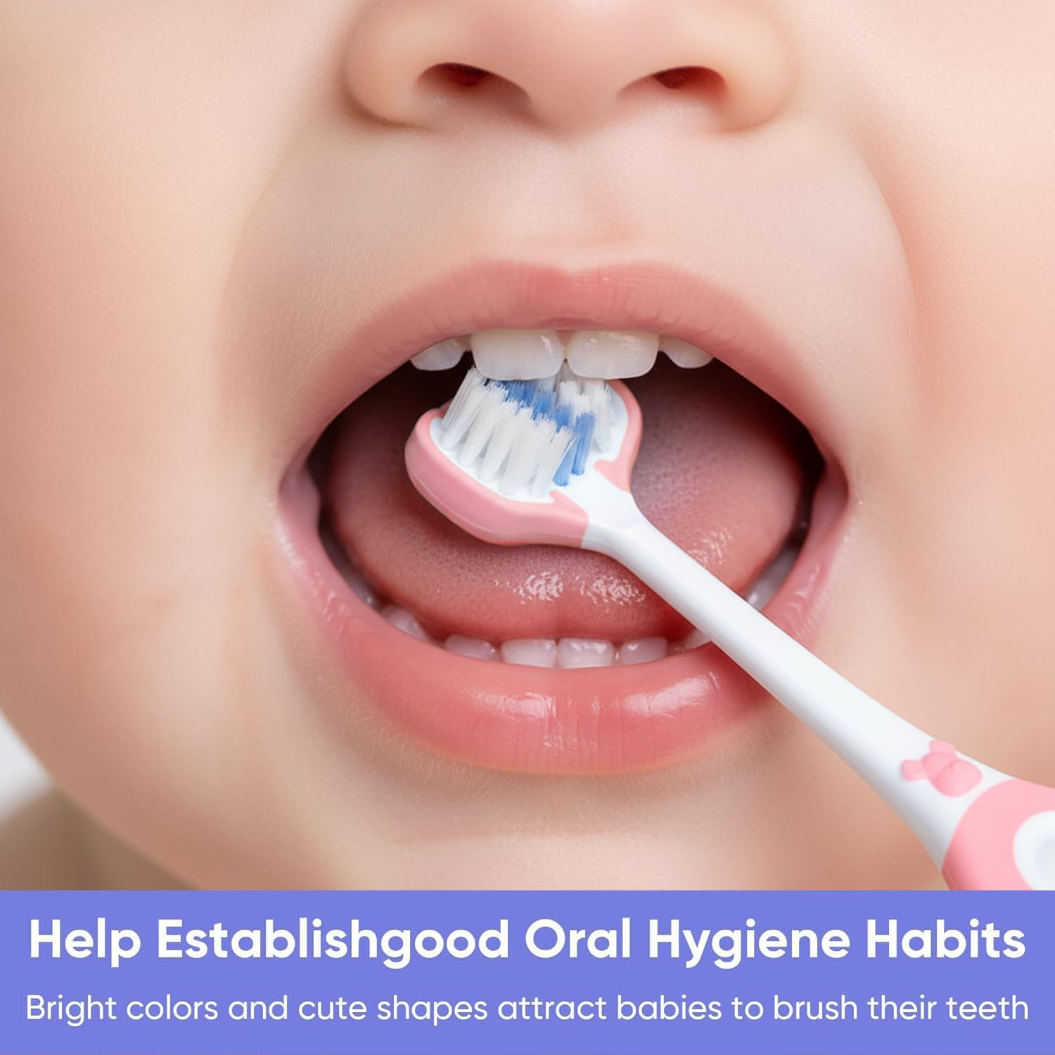 Ultra-Soft Bristles Toddler Toothbrushes for Ages 1-8, Ergonomic Non-Slip Handle, Easy to Clean, Bpa-Free, Compatible with Most Baby Brushes, 4 Pack &ndash; Ermaoo image number 1