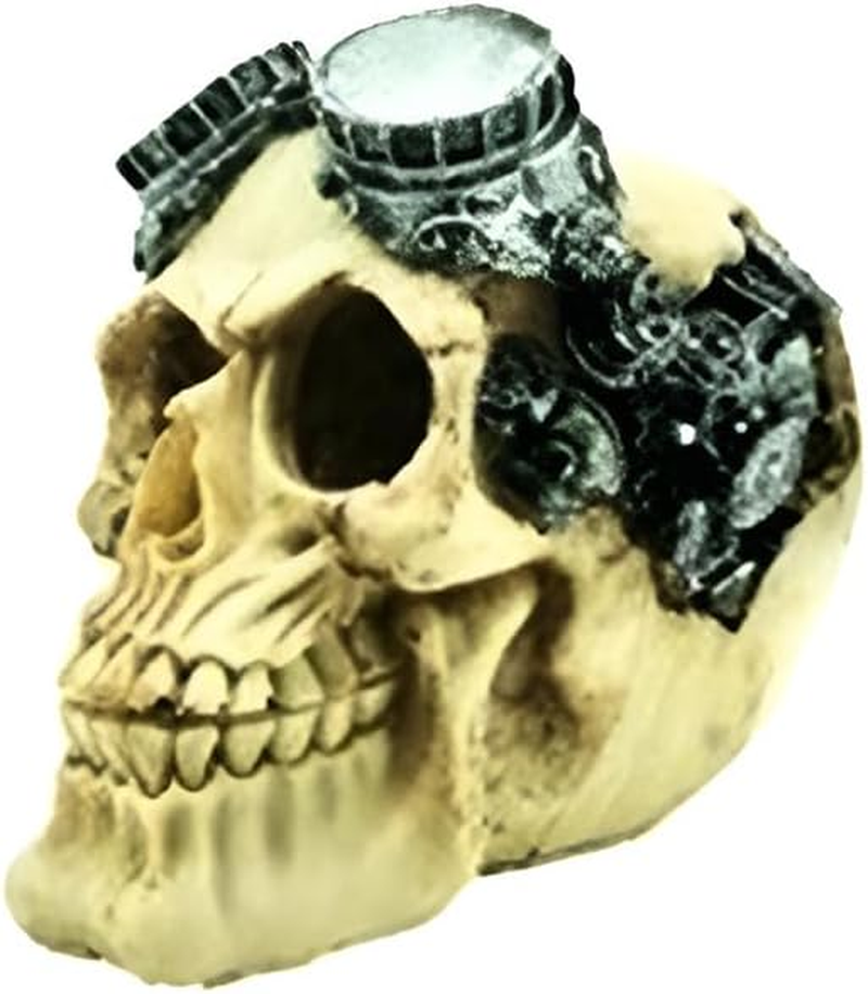 AIMALL Artificial Fake Skull Head Bone Aquarium Ornament Fish Tank Decoration, Safe for All Aquatic Environments, Realistic Design for Reptile Terrariums image number 6