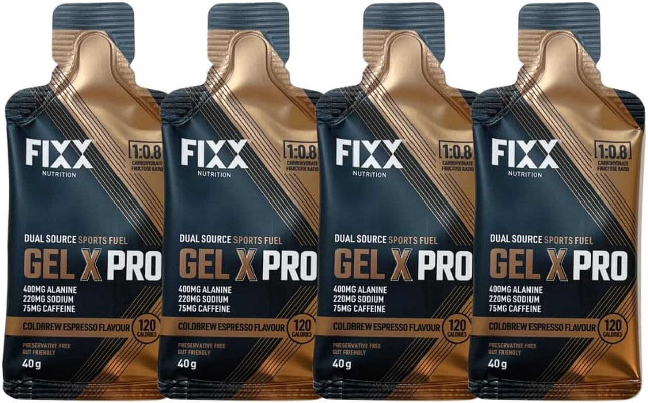 Gel X Pro Dual Source Energy Gel, 1:0.8 Carb:Fructose Ratio, Premium Energy for Endurance Sports, 29.3G Carbs (Raspberry Fizz, Pack of 4)