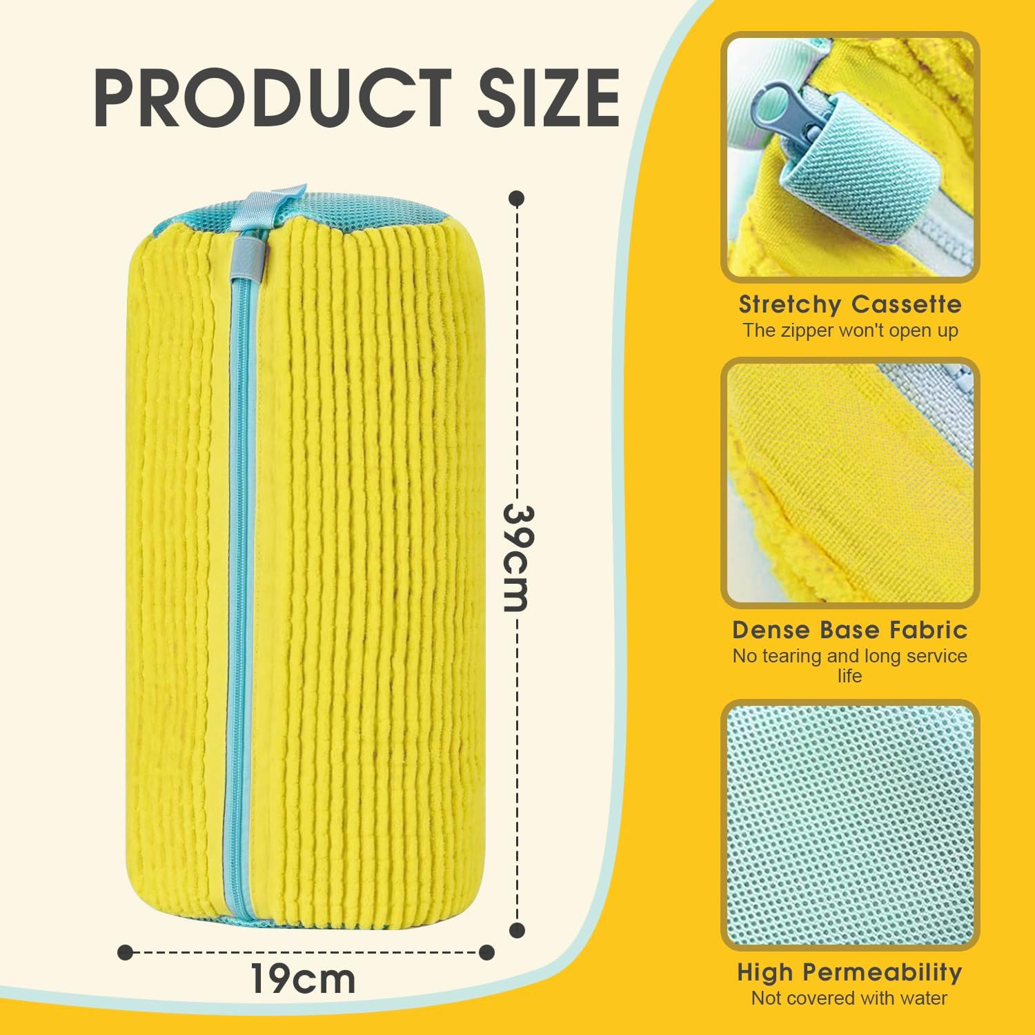 Chamgeco 2PCS Shoe Washing Machine Bag, Large Laundry Shoe Bag for Washer and Dryer, Reusable Shoe Cleaning Bags for Sneakers, Tennis & Gym Shoes, 360&deg; Wrap-Around Cleaning (Yellow, 2PCS) - Blue image number 2