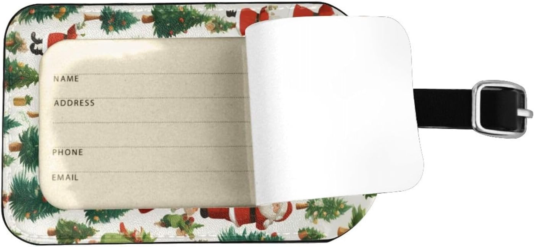 Merry Christmas Happy Print Elegant Tag Stylish Tag Luggage Tag 4.3 X 2.76 Inch for Suitcases Travel Bags image number 1