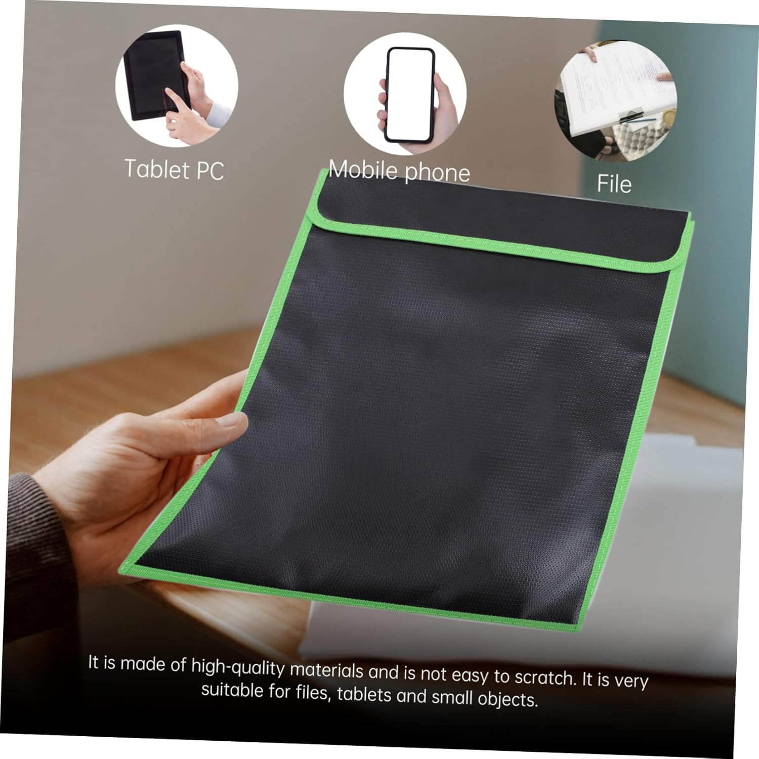 AUTSUPPL Fireproof File Bag Waterproof Document Pouch 37.5X28.5Cm Explosion-Proof Battery Protection Folder for Important Papers image number 5