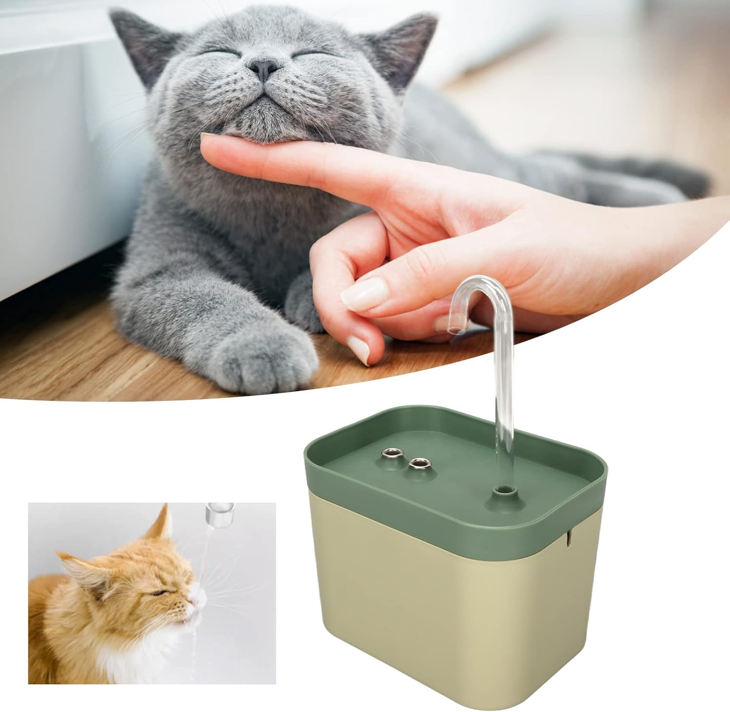 OKJHFD Cat Drinking Fountain 1.5L Large Capacity Automatic Circulating Flow Drinking Fountain, Automatic Circulating Ultra-Quiet Cat Drinking Fountain, Dog Water Basin and Water Bowl image number 1