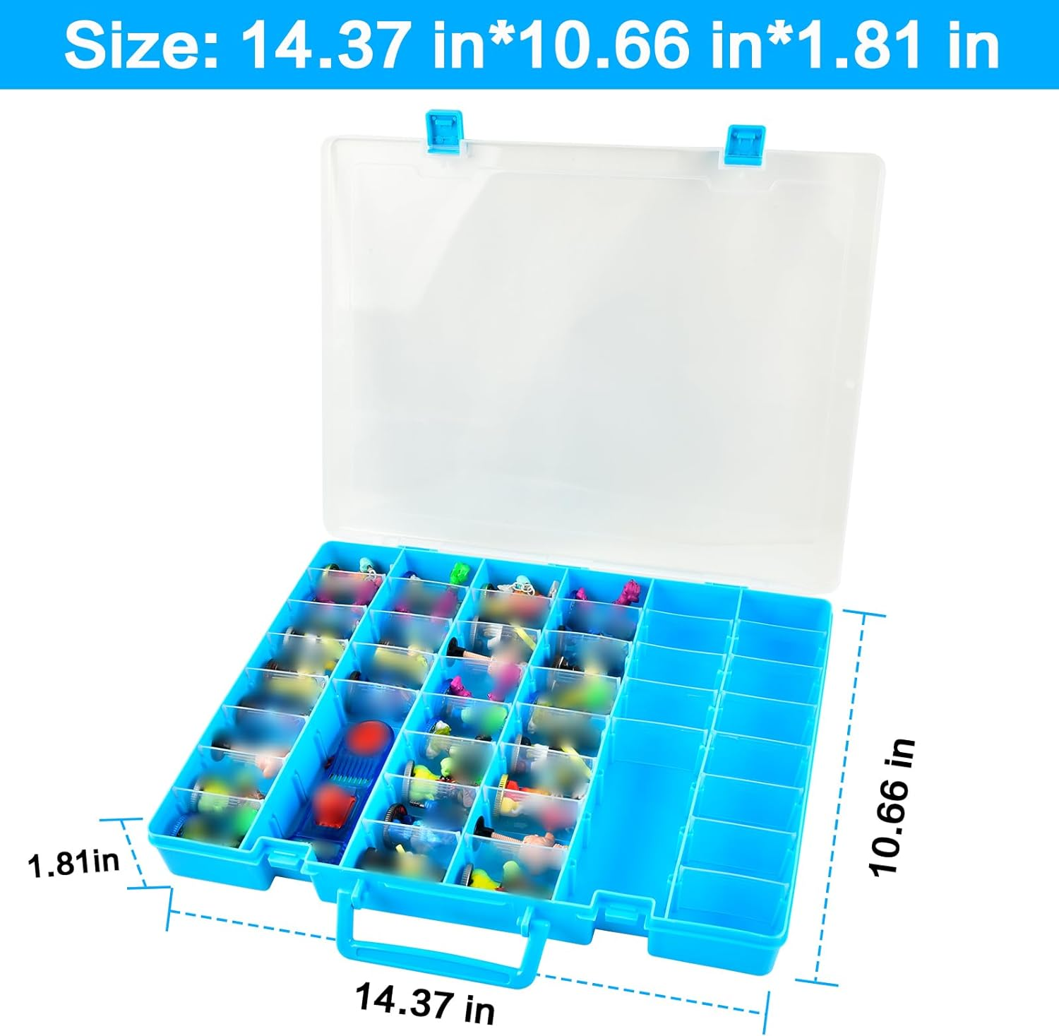 Case Compatible with Akedo Ultimate Arcade Warriors Starter Pack, Toy Storage for Battle Arena Controller & Warrior Collector Mini Battling Action Figures, Holder for Akedo Playset- Blue (Case Only) image number 3
