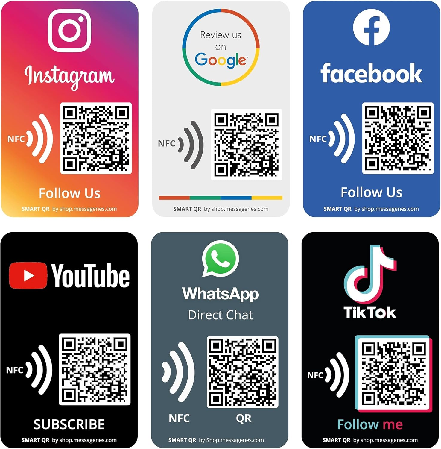 MESSAGENES | Review Us on Google QR Code Stickers | Reusable Smart QR Code and NFC | 1 Rectangular Unit | Easy Reviews | Modify Link Whenever You Want | Google Decal for Business | Premium Materials image number 4