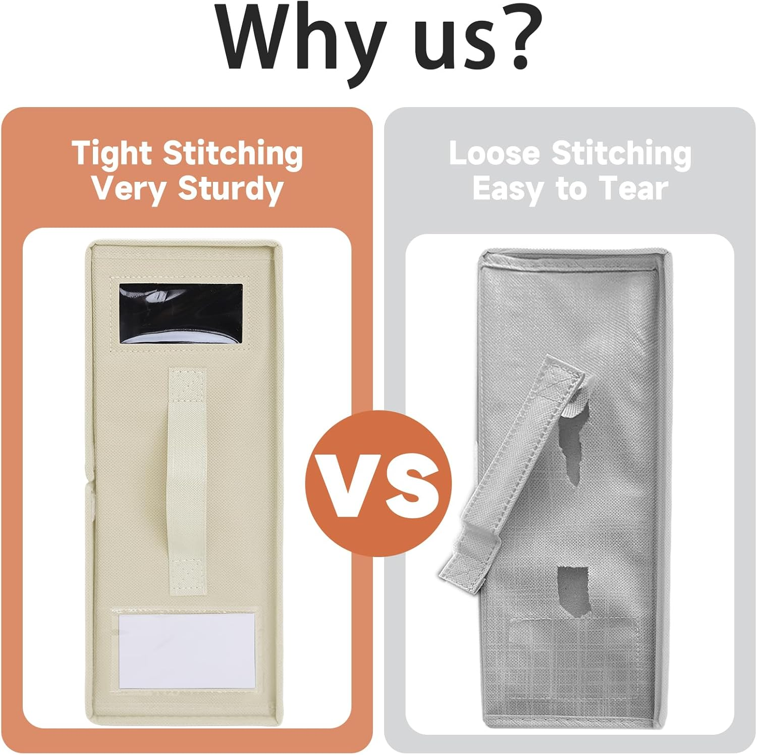 6 Pack Bed Sheet Organiser and Storage, Foldable Bedsheet Organizer for Linen Closet, Sheet Set Organiser with Window XL (Queen & King Size) Organizing Bedding Container Box, Beige image number 2