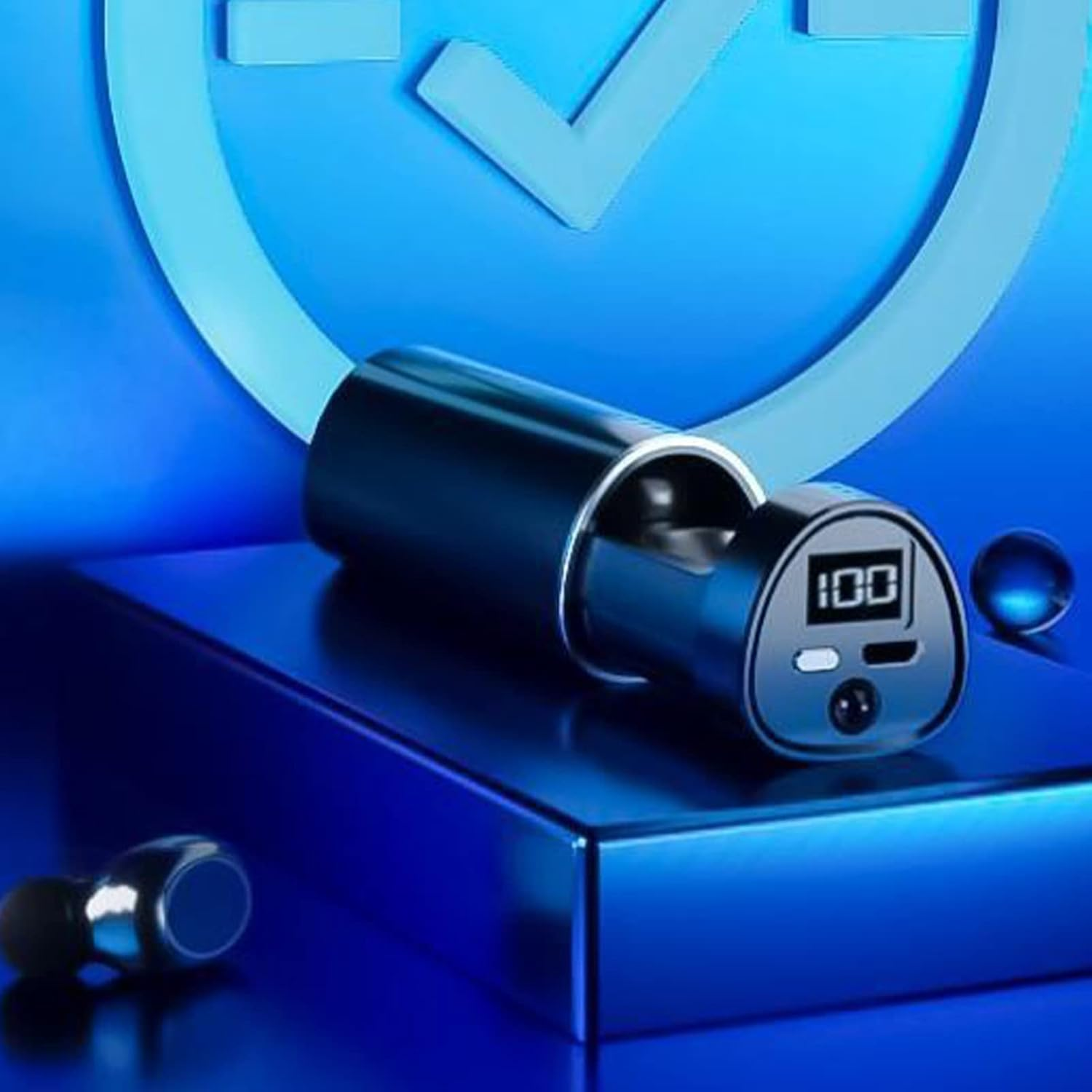 Annadue Wireless Earbuds, Bluetooth Headphones in Ear, Stereo Noise Cancellation, Waterproof Wireless Earbuds with Charging Box, LED Display, Touch Control, Torch image number 1