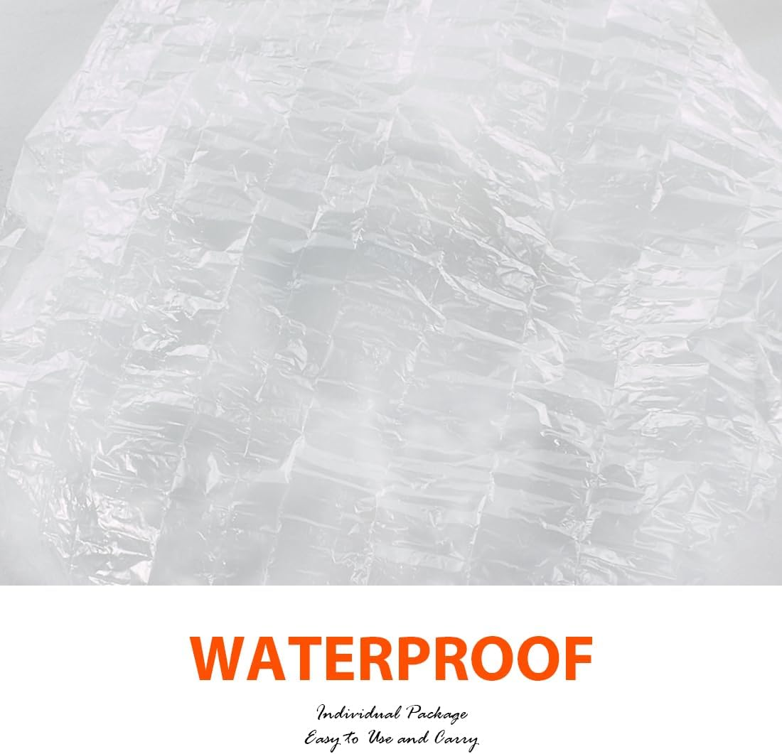 UTSAUTO 100 Pcs Disposable Shower Caps, 16.5" Thickening Plastic Hair Caps for Bath, Hair Treatment, Conditioning in Home Hotel Travel. (Clear White) image number 6