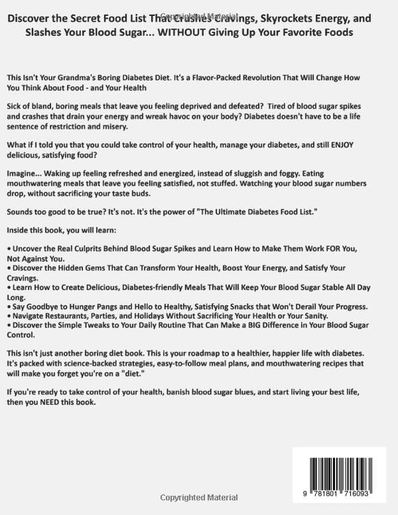 The Ultimate Diabetes Food List: Heart-Healthy Foods for Blood Sugar Regulation, Managing Insulin Resistance, and Preventing Spikes | a 28-Day Meal Plan to Boost Energy and Improve Health image number 1