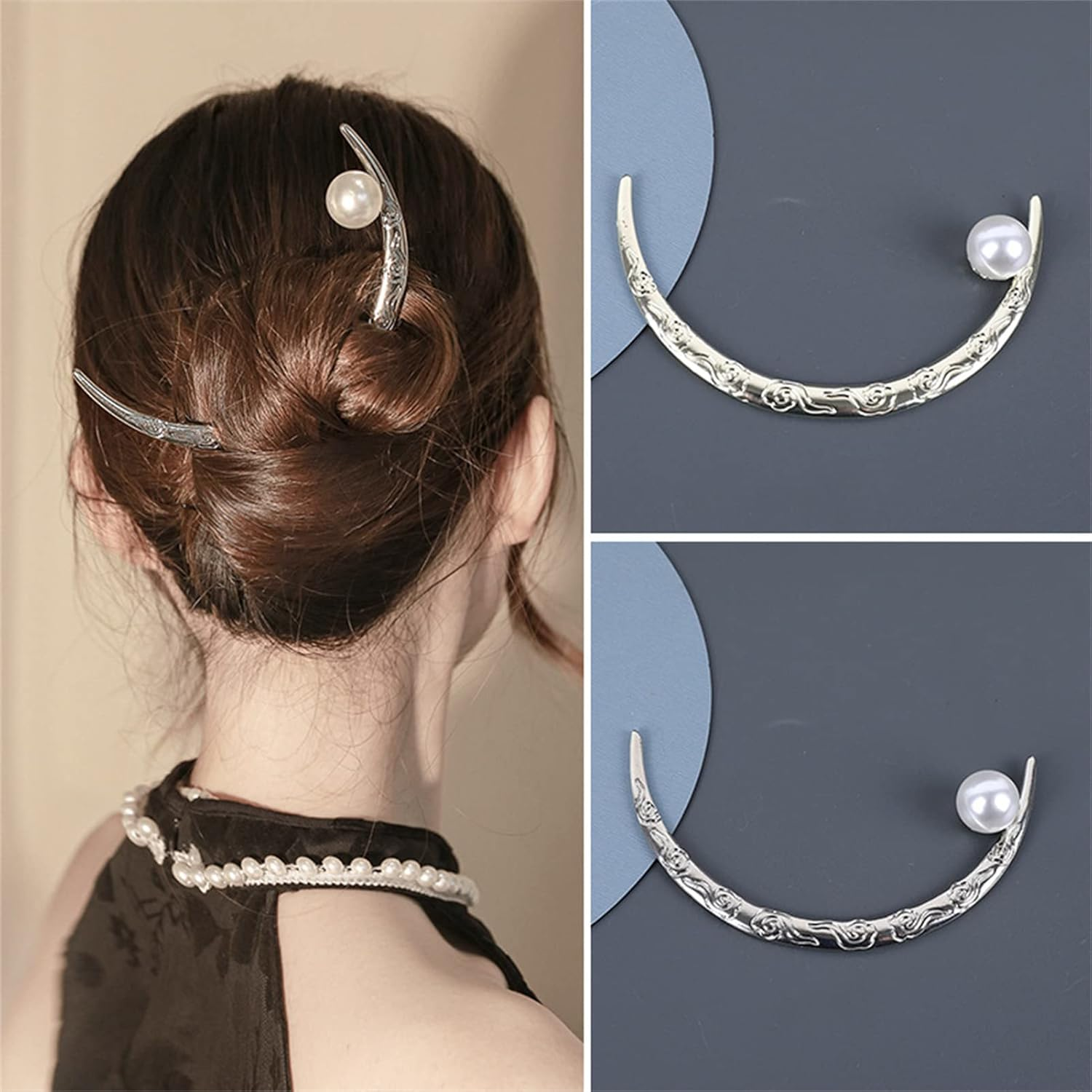 2022 Woman Hair Clips, Hair Accessories, Decorative Hair Clips, Alligator Clips for Girls Women,Crescent Hairpin image number 6