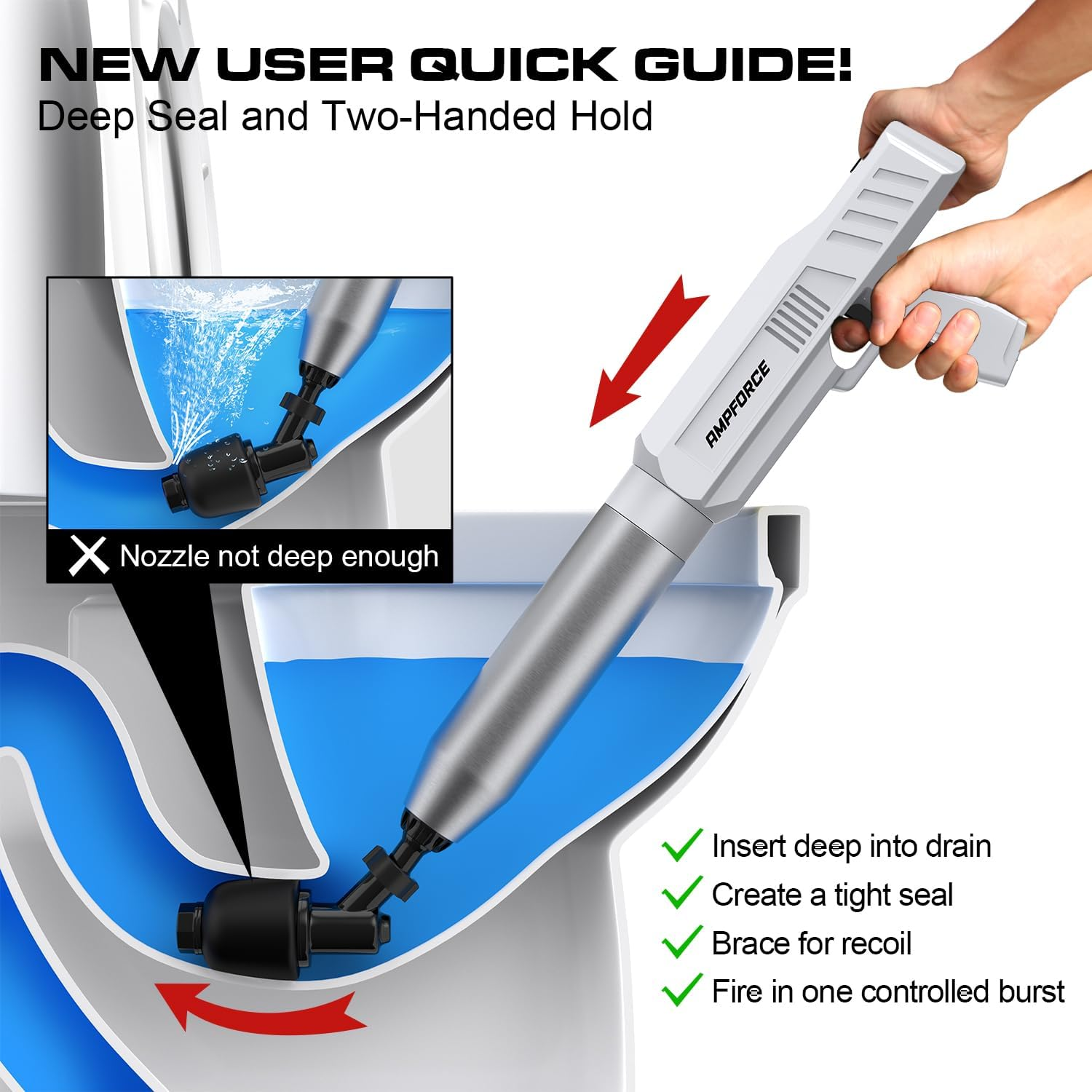 &zwnj;Electric Toilet Plunger for Bathroom, High-Pressure Air Plunger, Heavy-Duty Clog Remover for Toilets, Toilet Drain Unclogger image number 1