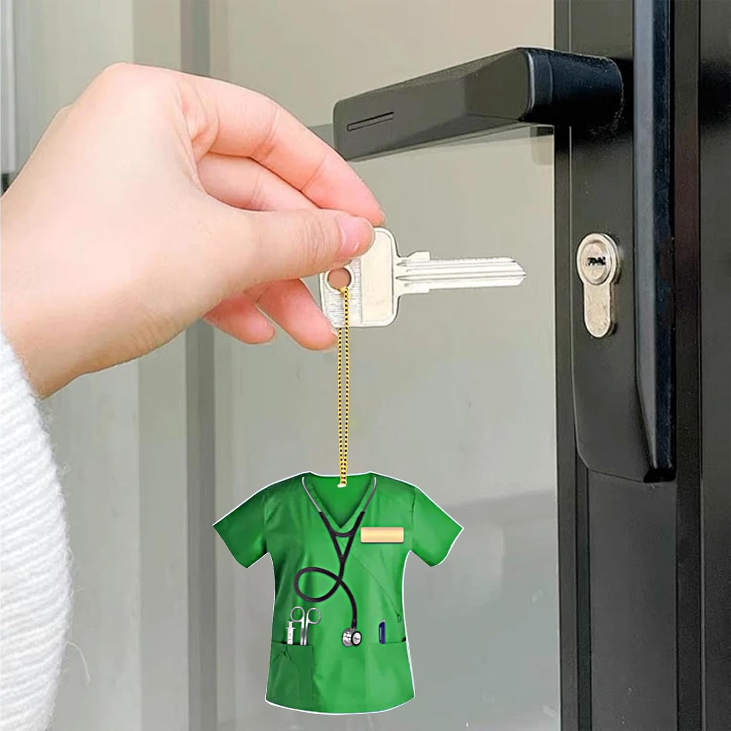 Acrylic Rearview Reflector Hanger,Auto Rearview Reflector Ornament Pendant | Clear Printing Vehicle Interior Decoration for Backpack, Keychains, Car Rearview, Door Handle, Window image number 4