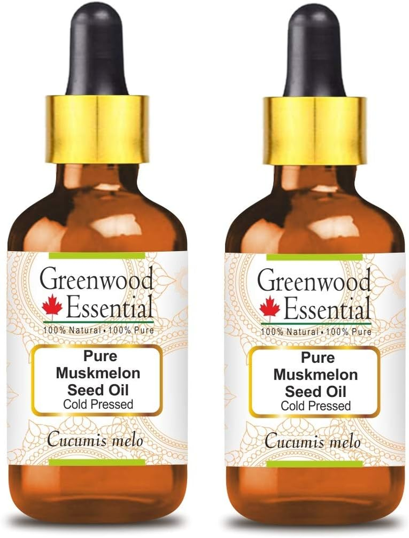 Greenwood Essential Pure Muskmelon Seed Oil (Cucumis Melo) with Glass Dropper Cold Pressed (Pack of Two) 100Ml X 2 (6.76 Oz) image number 3