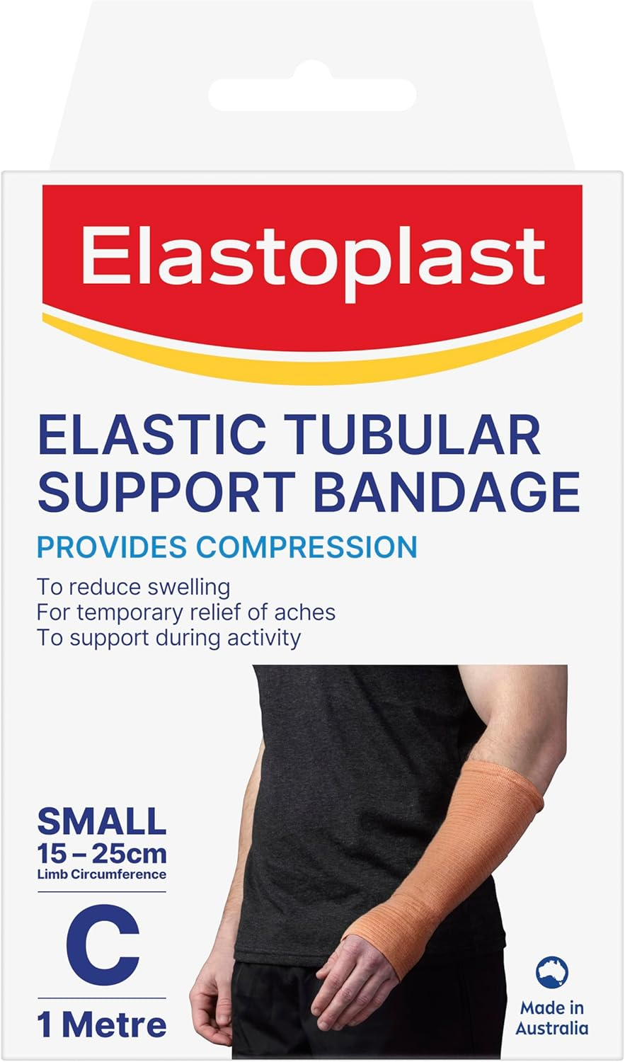 Elastoplast Elastic Tubular Support Bandage Size Small C | 1M Length | 15-25Cm Circumference | Suitable for Wrists and Ankles | Compression Tube Bandage | Supportive Sleeve | Reduces Swelling image number 3