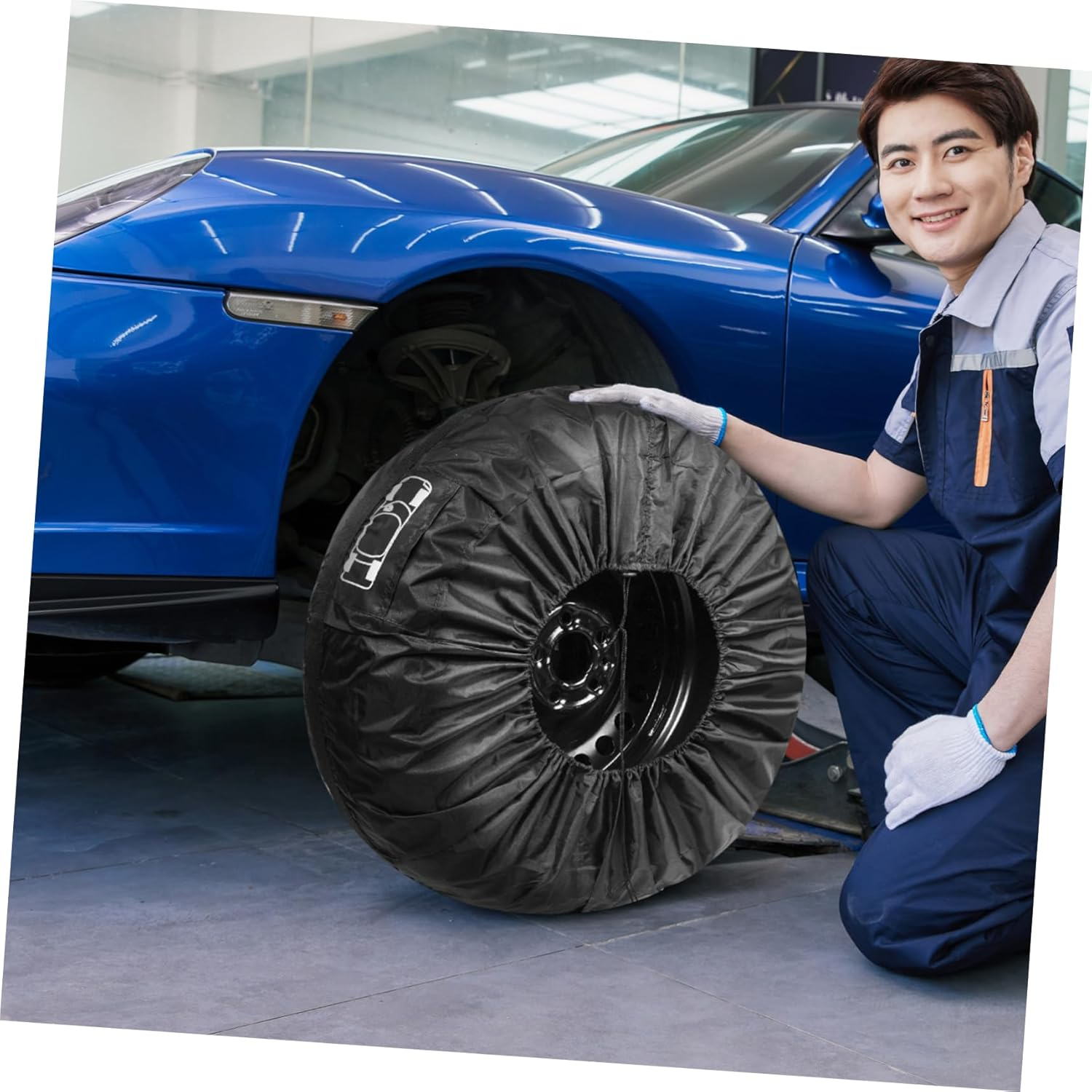 BELLIFFY 4Pcs Tire Covers for Car Spare Wheel Cover Tire Protectors Polyester Wide Compatibility