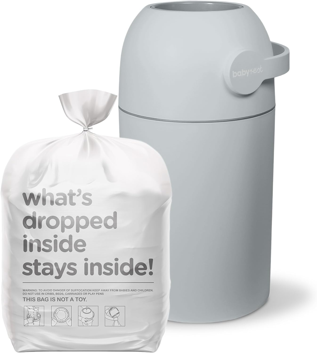 Aster Nappy Bin. Grey image number 2