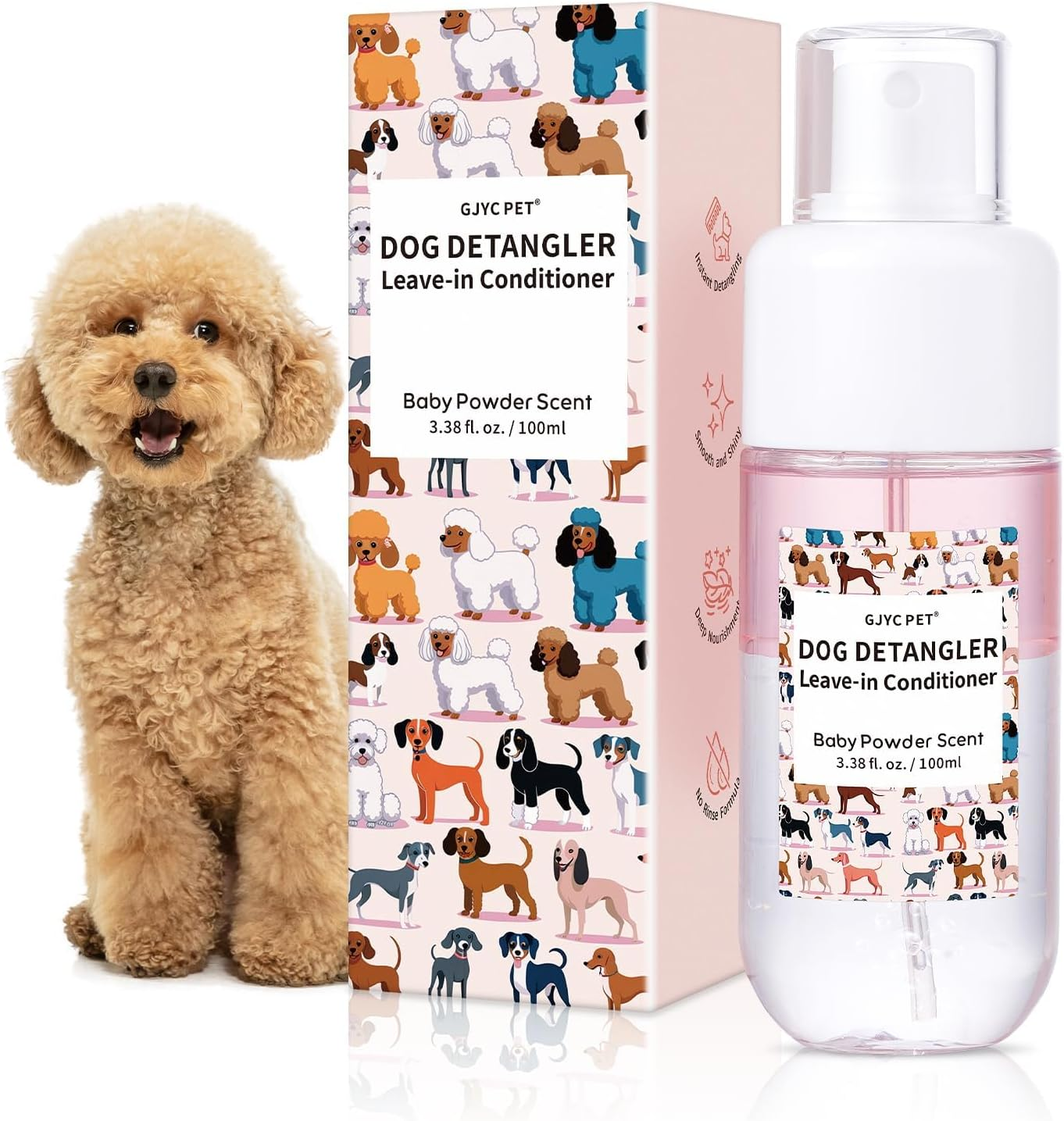 Dog Detangler & Dematting Spray - Leave-In Formula, Baby Powder Scent | Infused with Coconut Oil, Jojoba Oil, and Squalane for Easy, Tangle-Free Grooming - 3.38 Fl. Oz image number 2