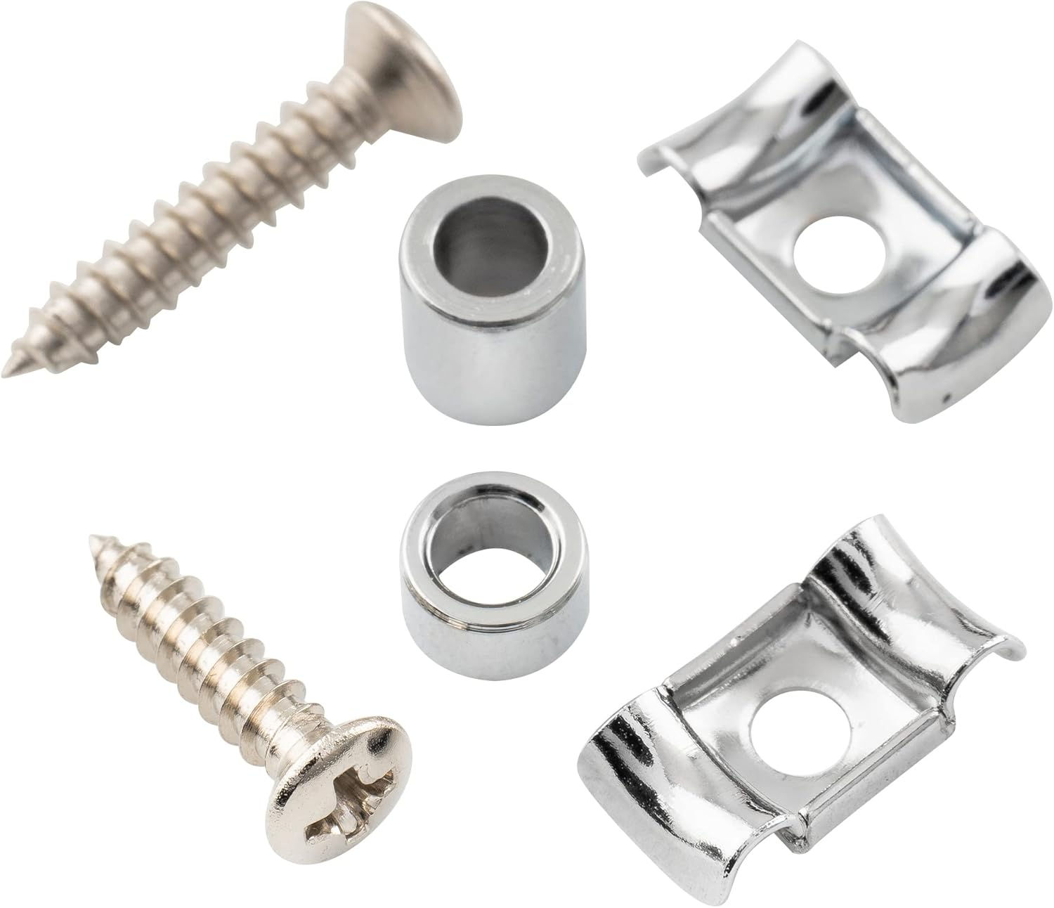 Musiclily Pro Steel Vintage Butterfly Style String Retainer String Trees String Guides for Electric Guitar, Chrome (Set of 2) - Chrome image number 4