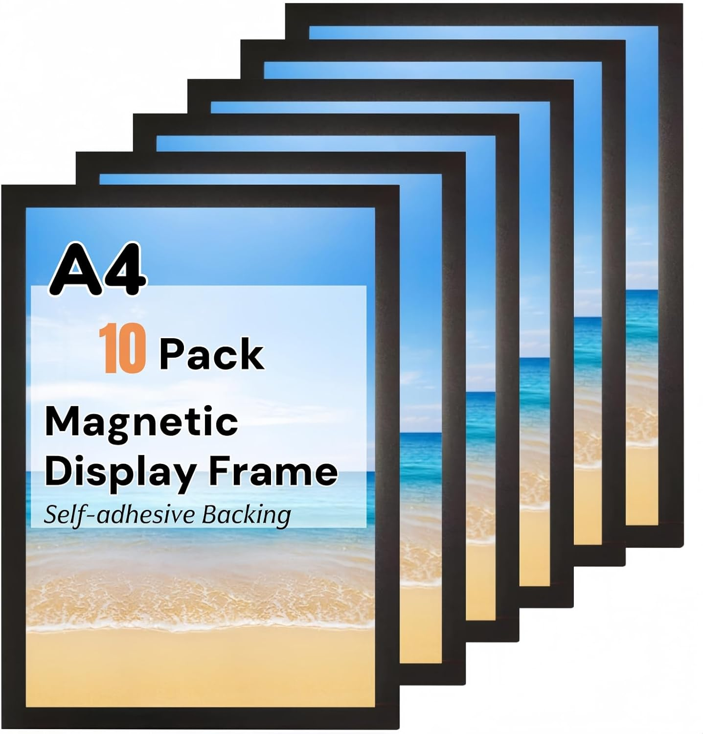 CHDEXU Magnetic Sign Holder A4, 10 Pack Self Adhesive Magnetic Picture Frame, Magnetic Photo Frames for Wall Window Sign Holder, Display Frames for Home Office School image number 5
