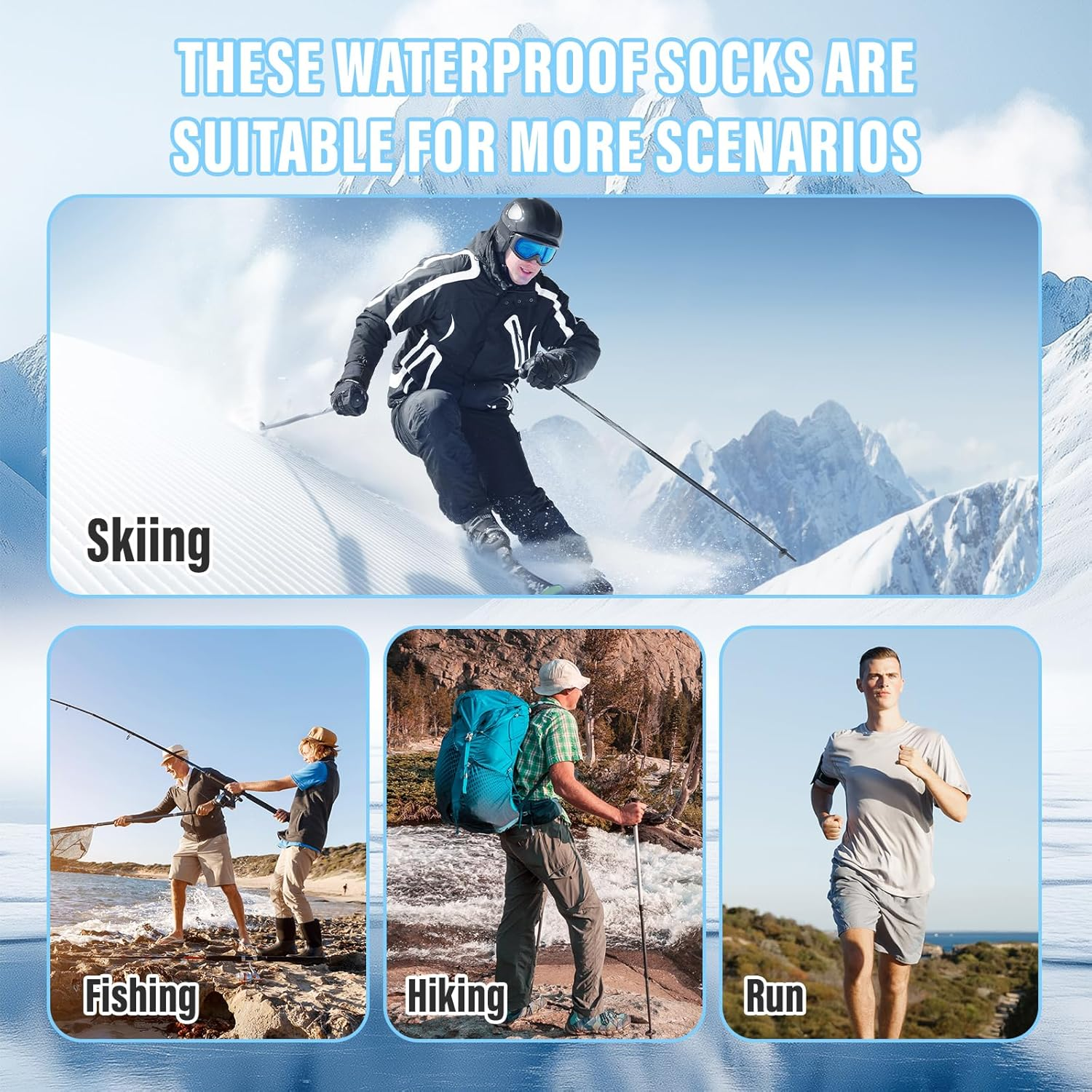 Supcomsta Unisex Waterproof Socks - Weatherproof & Breathable - Hiking, Wading, Ski, Fish - Aussie Climate for Men Women image number 4