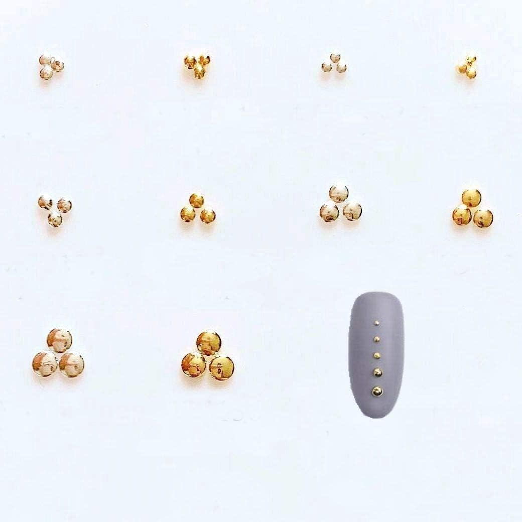 Approx.1000Pcs/Bag Nail Art round Metal Stud Different Size Stud Gold and Silver Color 10011 image number 2