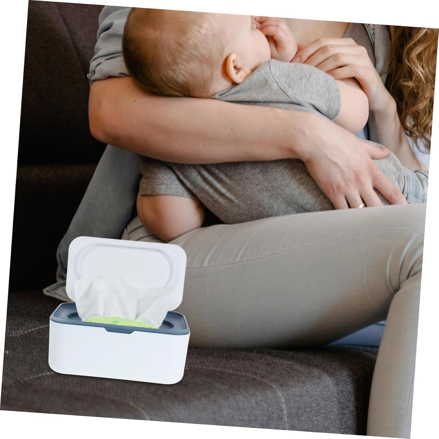 IMIKEYA Large Capacity Refillable Wipe Dispenser Tissue Box Sealed Storage, Portable Wipes Container for Bathroom and Car Use