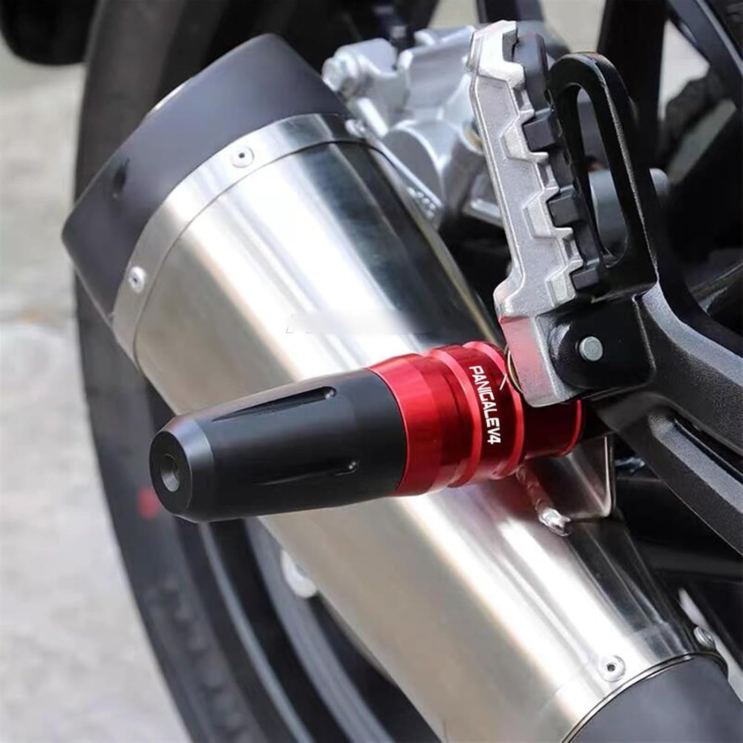 Motorbike Frame Sliders for DUCATI Panigalev4 PANIGALE V4 Aluminum Motorcycle CNC Accessories Falling Crash Bar Protection Exhaust Sliders Protector (Color : Black, Size : Panigalev4) image number 5