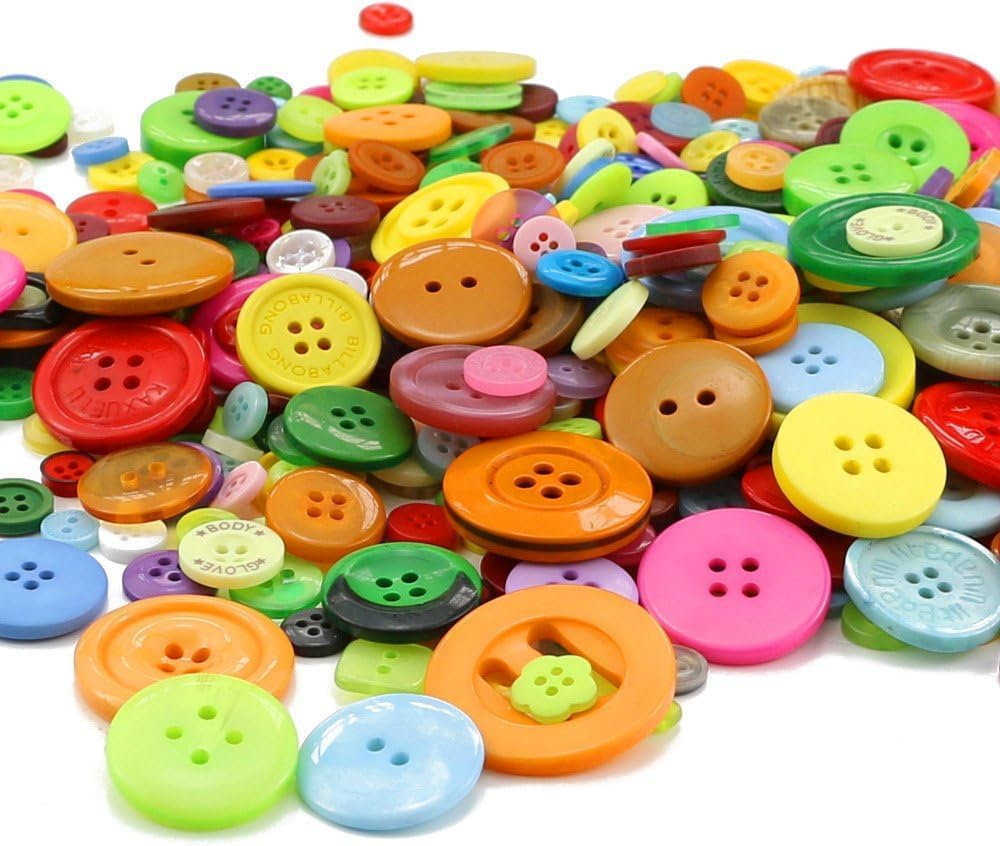 900 Pcs Assorted Sizes Resin Buttons round Craft Buttons for Sewing DIY Crafts Manual Button Painting image number 6